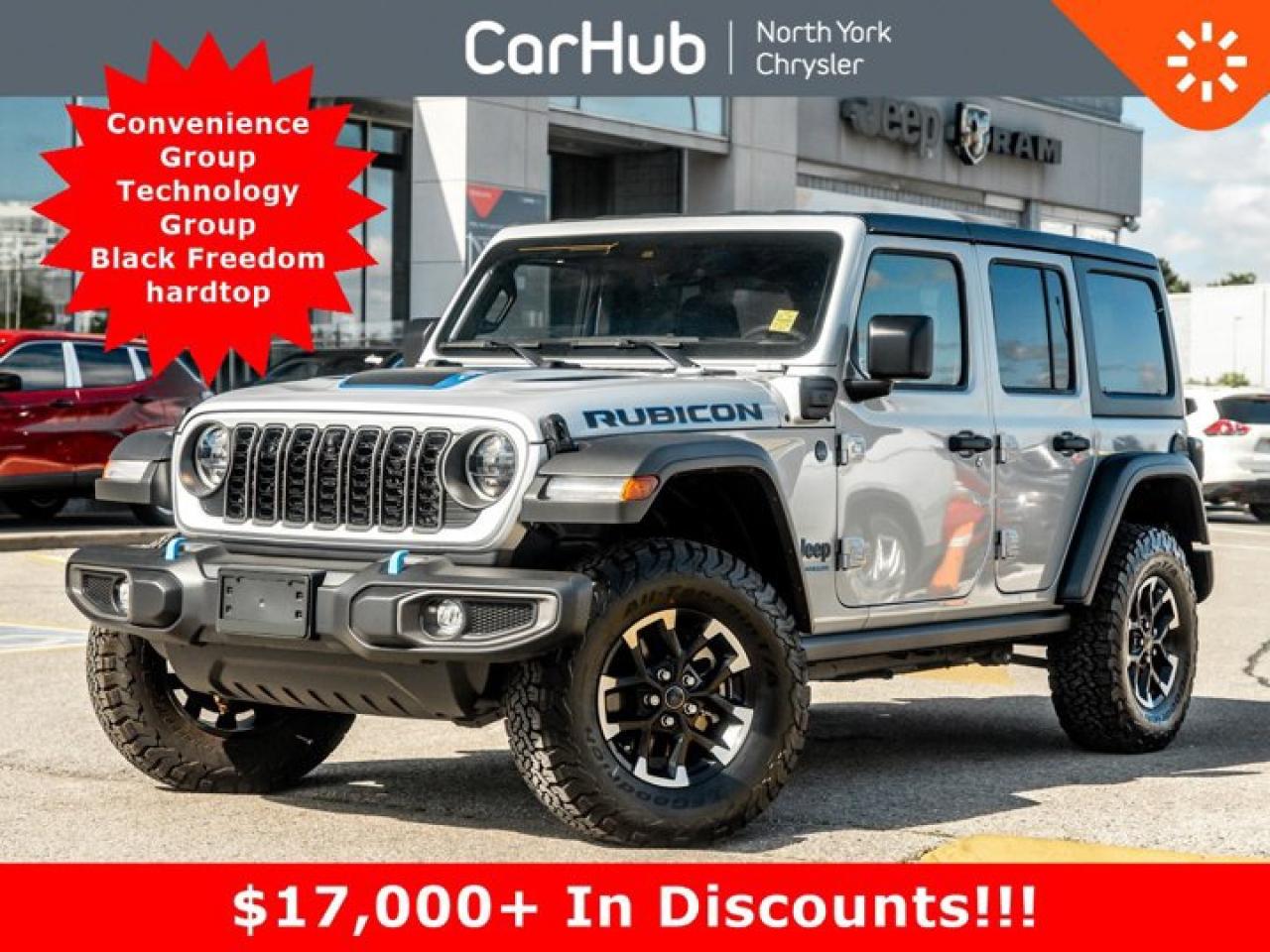 New 2024 Jeep Wrangler 4xe RUBICON Convenience Group Technology Group Black Freedom Top 3piece modular hardtop for sale in Thornhill, ON