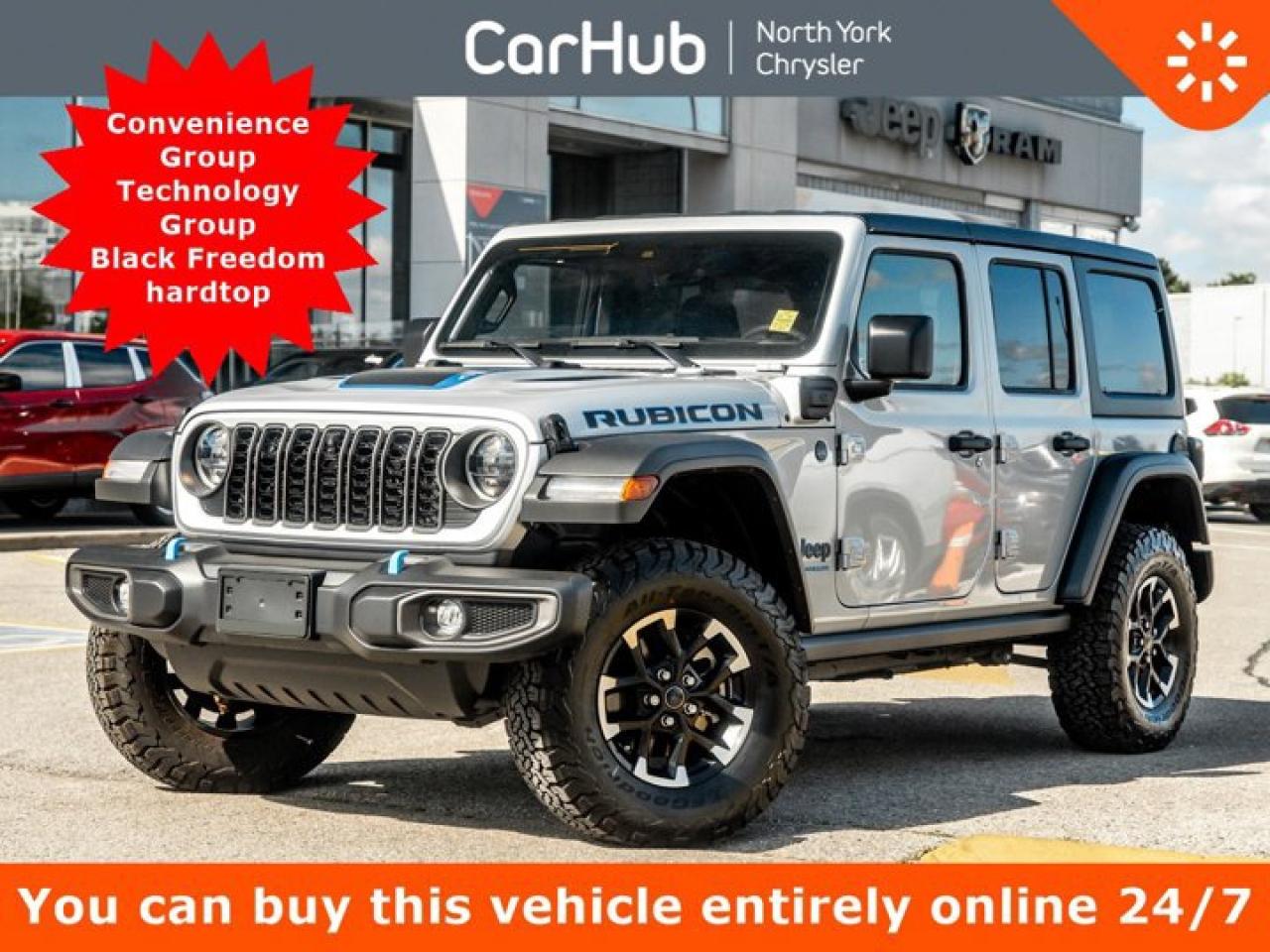 New 2024 Jeep Wrangler 4xe RUBICON Convenience Group Technology Group Black Freedom Top 3piece modular hardtop for sale in Thornhill, ON