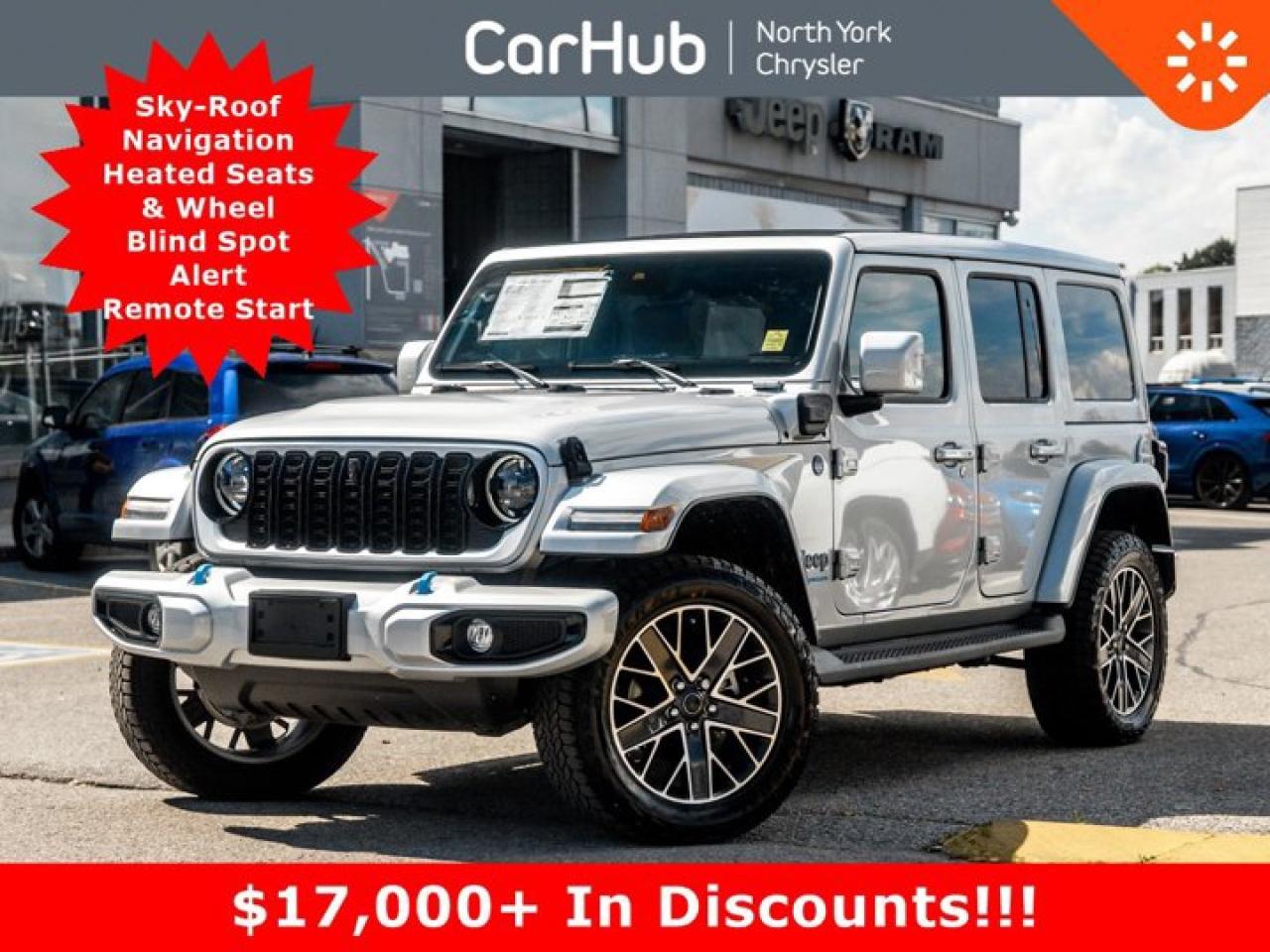 New 2024 Jeep Wrangler 4xe HIGH ALTITUDE Sky-Roof Navi Heated Seats & Wheel Blind Spot Alert for sale in Thornhill, ON