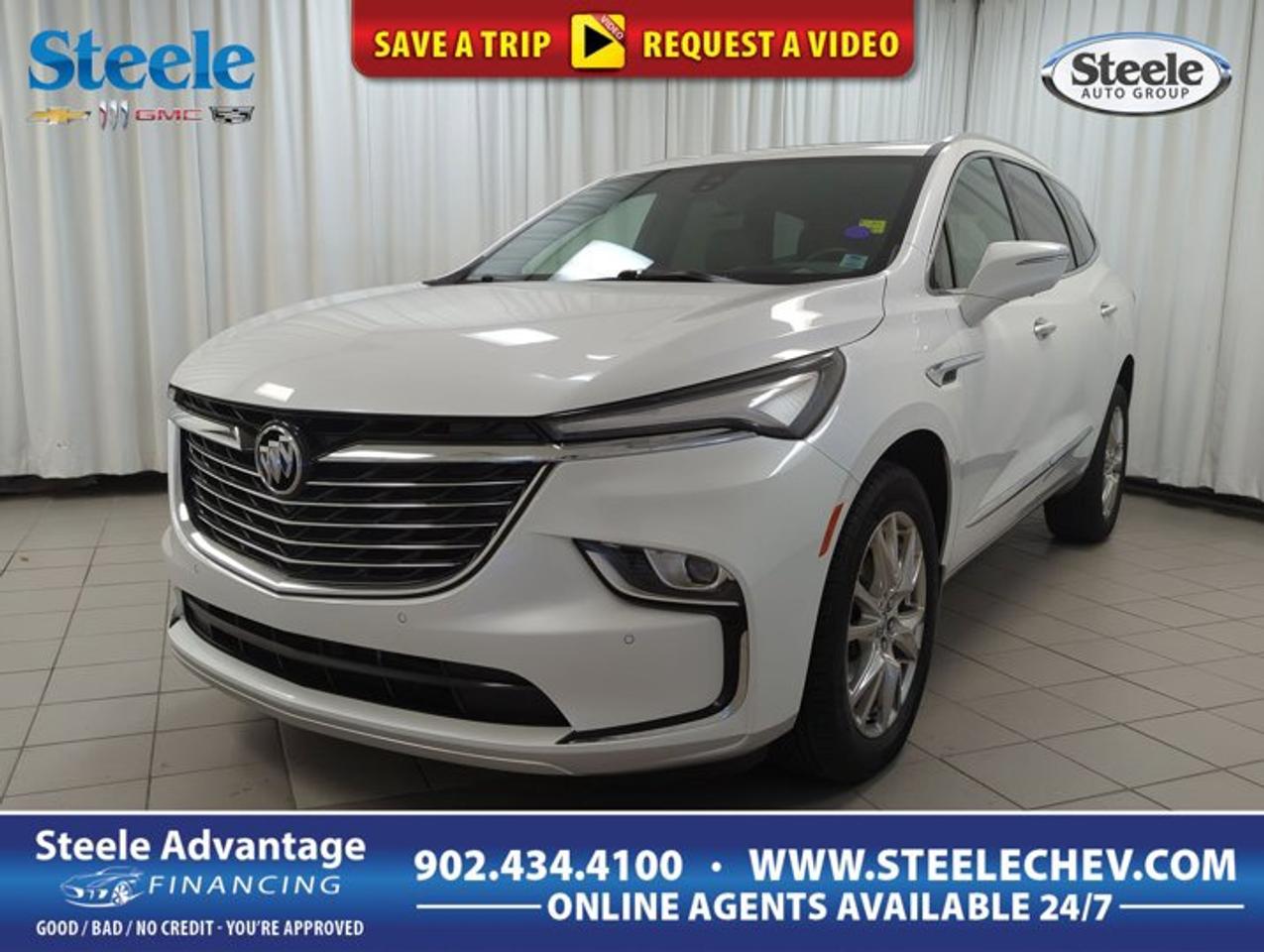 Value Market Pricing, AWD, 6-Way Power Front Passenger Seat Adjuster, 7-Passenger Seating, 8-Way Power Driver Seat Adjuster, Bose Performance-Enhanced Premium 10-Speaker Syst, Driver 4-Way Power Lumbar Seat Adjuster, Front Bucket Seats, Front Passenger 4-Way Power Lumbar Seat Adjuster, Front Power Sliding Moonroof, Heads-Up Display, Heated Driver & Front Passenger Seats, Memory Package, Navigation System, Power Liftgate, Ventilated Driver & Front Passenger Seats.2023 Buick Enclave Premium Group Leather Panoramic Sunroof *GM Certified* 3.99% Financing OAC 4D Sport Utility White AWD 3.6L V6 SIDI VVT 9-Speed AutomaticGM Certified Details:* 3 months or 5,000 kilometres (whichever comes first) which can be extended or upgraded to an even more comprehensive Certified Pre-Owned Vehicle Protection Plan* 4.99% Financing for 24 Months On Eligible Certified Pre-Owned Models 24 Months - 4.99% 36 Months - 4.99% 48 Months - 4.99% 60 Months - 4.99% 72 Months - 5.49% 84 Months - 5.49%* 24/7 roadside assistance for 3 months or 5,000 km (whichever comes first)* Exchange policy is 30 days or 2,500 kilometres, whichever comes first* 150+ Point Inspection* 1-month OnStar trial and sign up for a paid plan to enjoy the first two months on us. GM Owner Centre and Mobile App. Free SiriusXM TrialWelcome to Steele Chevrolet Buick GMC, the number one volume dealership for new and pre-owned vehicles in Atlantic Canada. Located in Dartmouth, we are also one of the largest dealerships in Canada. No wonder we welcome clients from all over the Maritimes including Halifax, Sackville, and Bedford. Our dealership has grown significantly in the last few years, first in 2003 and then in 2011. In 2022, Steele Chevrolet Buick GMC broke ground on a major upgrade to its installations in order to prepare for new electric vehicles and making sure we can serve the needs of EV buyers and owners for years to come. We are the flagship dealership of the Steele Automotive Group and we believe in a simple approach to running our operation: Focus on the client Customize the purchasing and after-sales experience Transparency and honesty in all of our transactions with full disclosure pricing videos on all service estimates Provide the best value to every client Offer the vehicles our customers want Ensure we know our products and can help our clients Provide the best financing deals in the Maritimes We are your number-one destination for all of your service needs and your one-stop shop for everything related to General Motors trucks, cars, SUVs, and electric vehicles. We also offer a comfortable waiting lounge as your vehicle receives the best service. For a truly unique dealership experience, Steele Chevrolet Buick GMC in Dartmouth is the place to go!