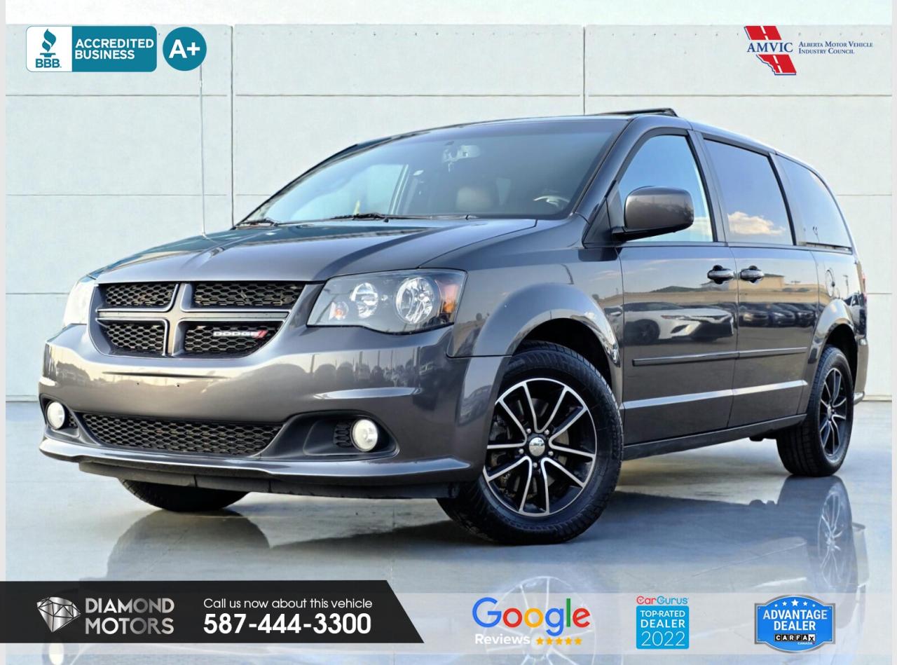 3.6L 6-CYLINDER ENGINE, GT PACKAGE, LEATHER, TOUCHSCREEN, POWER DOORS, POWER WINDOWS, HEATED SEATS, REAR HEATED SEATS, HEATED STEERING WHEEL, AMBIENT LIGHTING, STOW AND GO, BACKUP CAMERA, REMOTE STARTER, AND MUCH MORE! <br/> <br/> <br/> Just Arrived 2017 Dodge Grand Caravan GT Grey has 161,051 KM on it. 3.6L 6 Cylinder Engine engine, Front-Wheel Drive, Automatic transmission, 7 Seater passengers, on special price for $15,900.00. <br/> <br/> <br/> Book your appointment today for Test Drive. We offer contactless Test drives & Virtual Walkarounds. Stock Number: 25245 <br/> Disclosure: This vehicle was previously registered in BC. Vehicle has passed all required inspections in Alberta. <br/> The vehicle was in need of repairs as a result of an incident or collision that cost more than $3,000 including parts and labour. <br/> At Diamond Motors, we are dedicated to providing you with an outstanding car-buying experience, offering quality pre-owned vehicles at prices that fit your budget. Our transparent and honest approach means you can expect straightforward guidance without any high-pressure sales tactics. We believe in building lasting relationships with our customers by offering personalized service tailored to your needs. From the moment you step onto our lot, our team is here to support you every step of the way, ensuring you leave confident in your decision. Trust, integrity, and customer satisfaction are the foundation of everything we do. <br/> <br/> <br/> Why choose us? <br/> <br/> Certified Pre-Owned Vehicles <br/> Family Owned & Operated <br/> Finance Available <br/> Extended Warranty <br/> Vehicles Priced to Sell <br/> No Pressure Environment <br/> Inspection & Carfax Report <br/> Professionally Detailed Vehicles <br/> Full Disclosure Guaranteed <br/> AMVIC Licensed <br/> BBB Accredited Business <br/> CarGurus Top-rated Dealer 2022 & 2024 <br/> <br/> <br/> Phone to schedule an appointment @ 587-444-3300 or simply browse our inventory online www.diamondmotors.ca or come and see us at our location at <br/> 3403 93 street NW, Edmonton, T6E 6A4 <br/> <br/> <br/> To view the rest of our inventory: <br/> www.diamondmotors.ca/inventory <br/> <br/> <br/> This dealership provides all required disclosures in accordance with AMVIC regulations. A completed Mechanical Fitness Assessment and its associated inspection work order will be supplied with every vehicle. A Carfax (or equivalent) vehicle history report will also be provided, including available information on previous damage, accident history, stolen or salvage status, and jurisdictional records. <br/> Customers are encouraged to review all vehicle features, options, and equipment for accuracy prior to purchase. <br/>