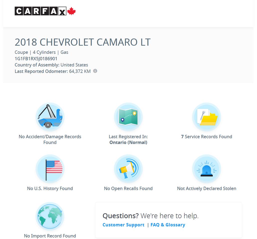 2018 Chevrolet Camaro LT RS+New Tires+Sunroof+Remote Start+CLEAN CARFAX Photo
