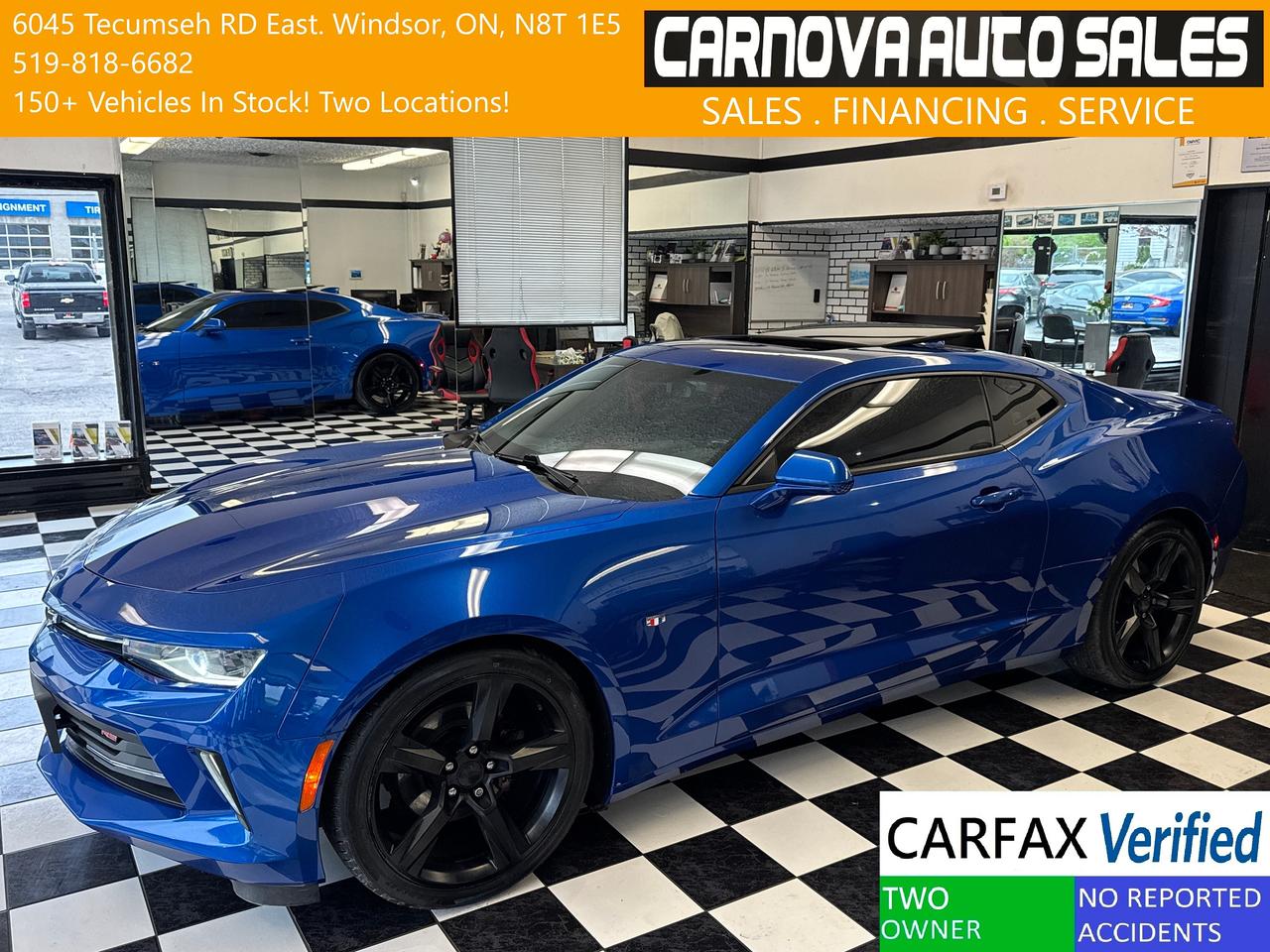 2018 Chevrolet Camaro LT RS+New Tires+Sunroof+Remote Start+CLEAN CARFAX Photo0