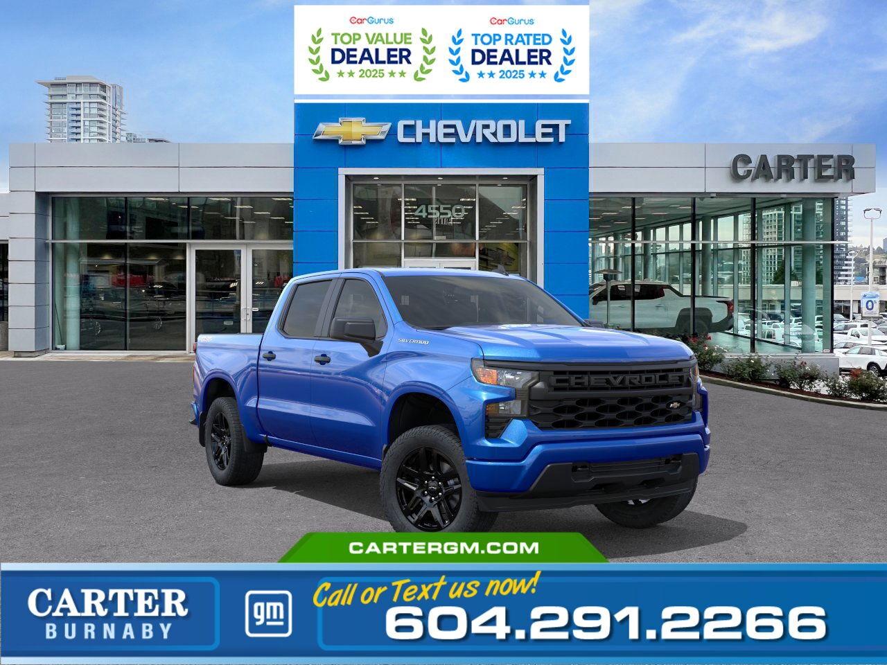 New 2026 Chevrolet Silverado 1500 CUSTOM 4WD | 2.7L TURBOMAX ENG/TRAILERING PKG for sale in Burnaby, BC