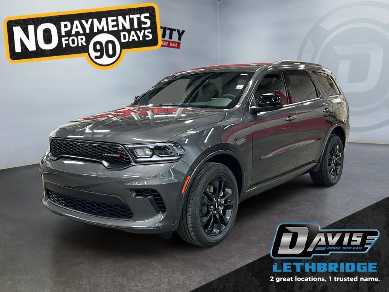 <b>Heated Seats, Navigation, Power Liftgate, Remote Start, ParkSense!<br /> <br /></b><br /> <br /> <br />The 2026 Dodge Durango GT is a capable three-row SUV powered by a 3.6?L V6 engine, producing up to 293?hp and 260?lb?ft of torque for smooth, confident performance. Equipped with All-Wheel Drive and an 8-speed automatic transmission, this AWD SUV delivers balanced handling, strong towing capacity, and reliable performance in city driving, highway cruising, or weekend adventures.<br /><br />Inside, the Durango GT offers a modern, tech-forward cabin with a touchscreen infotainment system, wireless Apple CarPlay/Android Auto, heated front seats, and tri-zone climate control. Seating for up to seven passengers and flexible cargo space make this family SUV practical for daily errands, long road trips, or weekend getaways, all while keeping passengers comfortable.<br /><br />Safety and driver-assist features provide peace of mind on every journey. The 2026 Durango GT includes adaptive cruise control, lane-keeping assistance, blind-spot monitoring, and forward-collision warning with active braking. With its combination of 3.6?L V6 performance, spacious interior, modern technology, and comprehensive safety, the Dodge Durango GT is a stylish, dependable, and family-ready SUV.<br /><br /> <br />To apply right now for financing use this link: <a href=https://www.bridgecitychrysler.com/pre-approval/ target=_blank rel=nofollow noopener noreferrer>https://www.bridgecitychrysler.com/pre-approval/</a><br /><br /> <br /><br />As a premier Chrysler, Dodge, Jeep and RAM dealership, Bridge City Chrysler proudly offers an extensive selection of new and used vehicles to meet every drivers needs. Customers across Lethbridge, Fort Macleod, Taber, Claresholm, Coaldale, and beyond trust us for daily vehicle specials, certified service and parts, and a seamless online inventory experience. <br /><br /> With competitive financing options and expert support, we make car buying easy and enjoyable. <br /><br /> Ready to hit the road? Schedule your test drive today at Bridge City Chrysler, your trusted Chrysler, Dodge, Jeep and RAM dealer in Lethbridge, Alberta.<br /><br /> Vehicle pricing offer shown expires 2026-01-31. <br /> Come by and check out our fleet of 80+ used cars and trucks and 120+ new cars and trucks for sale in Lethbridge. o~o