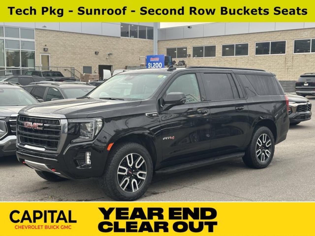 Recent Arrival!Ask for the Internet Department for more information or book your test drive today! Call 403-256-4960 for fast answers at your fingertips! Disclaimer: All prices are plus taxes. See dealer for details. AMVIC Licensed Dealer # B2020028.2024 Yukon XL 10-Speed Automatic with Overdrive 4WD 4WD, 12-Way Power Seat Adjusters, 15 Diagonal Multi-Colour Head-Up Display, 2 Presets For Outside Rearview Mirrors, 3rd Row 60/40 Power Fold Split-Bench, Black Roof-Mounted Luggage Rack Side Rails, Bose 9-Speaker Stereo Audio System Feature, Bright Front & Rear Door Sill Plates, Dual-Pane Panoramic Power Sunroof, Front High-Approach Angle Fascia, Hands Free Rear Power Programmable Liftgate, HD Surround Vision, Heated front seats, Heated Second Row Outboard Positions Seats, Heated Steering Wheel, Heavy-Duty Air Filter, Hill Descent Control, Inside Rear-View Auto-Dimming Mirror, Outside Heated Power-Adjustable Mirrors, Power Release 2nd Row 60/40 Split-Folding Bench Seat, Power Tilt & Telescopic Steering Column, Preferred Equipment Group 4SB, Rear Pedestrian Alert, Red Horizontal-Mounted Recovery Hooks, Safety Alert Seat, Technology Package, Universal Home Remote, Wheels: 20 x 9 6-Spoke Machined Aluminum, Wireless Charging.