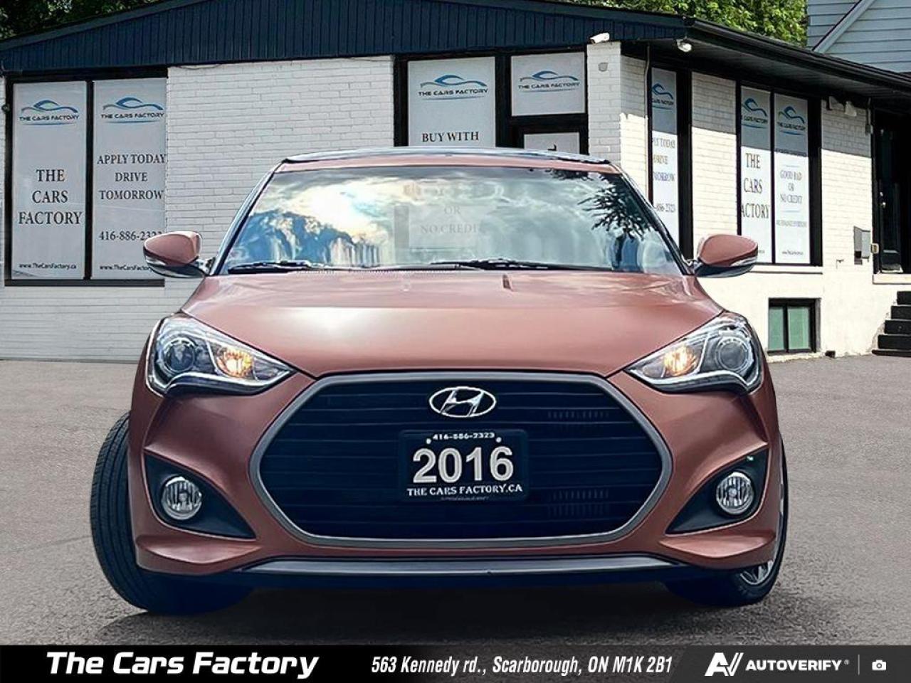 2016 Hyundai Veloster Turbo w/Orange Colour Pack Only 022,934KM - Photo #2