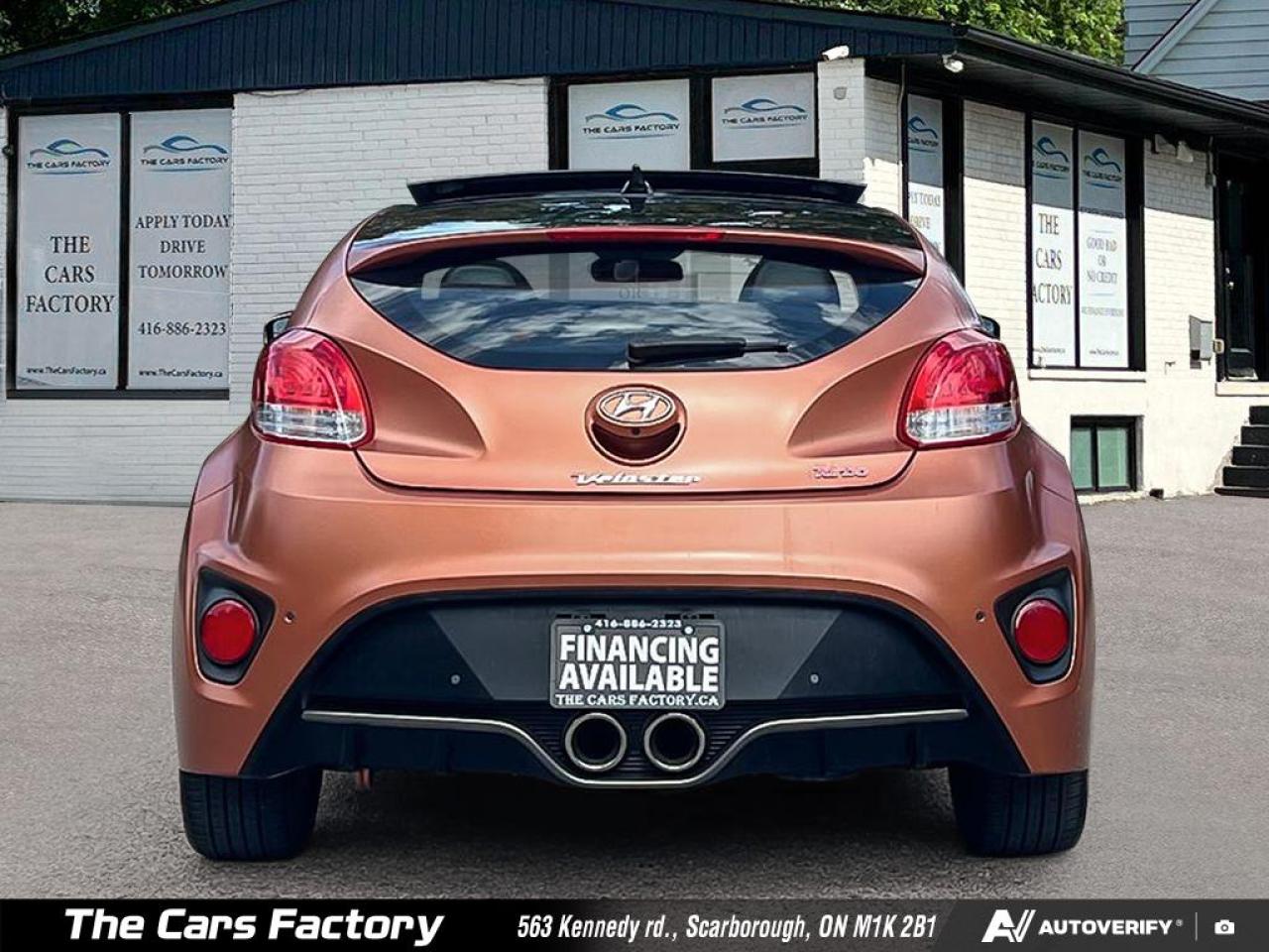 2016 Hyundai Veloster Turbo w/Orange Colour Pack Only 022,934KM - Photo #5