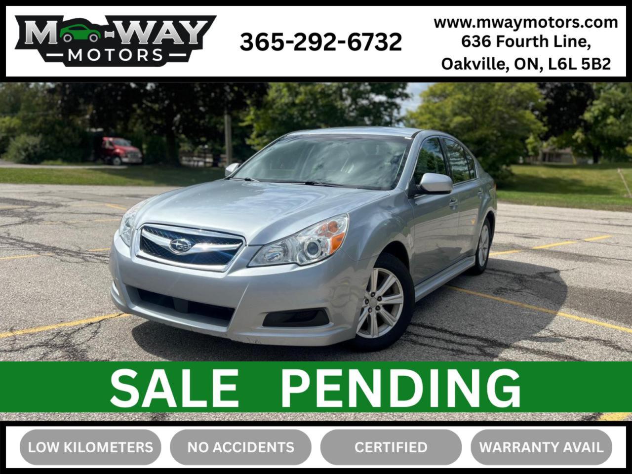 <p data-start=122 data-end=193><strong data-start=122 data-end=191>2012 Subaru Legacy Premium &ndash; No Accident&nbsp;</strong><strong style=font-family: -apple-system, BlinkMacSystemFont, Segoe UI, Roboto, Oxygen, Ubuntu, Cantarell, Open Sans, Helvetica Neue, sans-serif; data-start=122 data-end=191>&ndash;</strong><strong style=font-family: -apple-system, BlinkMacSystemFont, Segoe UI, Roboto, Oxygen, Ubuntu, Cantarell, Open Sans, Helvetica Neue, sans-serif; data-start=122 data-end=191>&nbsp;AWD Sedan &ndash; Low KM &ndash; Well Maintained</strong></p><p data-start=195 data-end=266>Mileage: 114,500 km &ndash; low for the year, carefully driven and serviced</p><p data-start=268 data-end=322>All-Wheel Drive &ndash; reliable in all weather conditions</p><p data-start=383 data-end=404>⭐ <strong data-start=385 data-end=402>Key Features:</strong></p><p data-start=406 data-end=421><strong data-start=406 data-end=419>Interior:</strong></p><ul data-start=422 data-end=605><li data-start=422 data-end=476><p data-start=424 data-end=476>Premium cloth seating &ndash; comfortable and supportive</p></li><li data-start=477 data-end=511><p data-start=479 data-end=511>Power-adjustable driver&rsquo;s seat</p></li><li data-start=512 data-end=557><p data-start=514 data-end=557>Spacious cabin with generous rear legroom</p></li><li data-start=558 data-end=605><p data-start=560 data-end=605>Smart layout with Subaru&rsquo;s quality finishes</p></li></ul><p data-start=607 data-end=624><strong data-start=607 data-end=622>Technology:</strong></p><ul data-start=625 data-end=787><li data-start=625 data-end=663><p data-start=627 data-end=663>Bluetooth&reg; hands-free connectivity</p></li><li data-start=664 data-end=710><p data-start=666 data-end=710>Premium audio system with AUX & USB inputs</p></li><li data-start=711 data-end=760><p data-start=713 data-end=760>Steering wheel-mounted audio & phone controls</p></li><li data-start=761 data-end=787><p data-start=763 data-end=787>Multi-function display</p></li></ul><p data-start=789 data-end=817><strong data-start=789 data-end=815>Comfort & Convenience:</strong></p><ul data-start=818 data-end=997><li data-start=818 data-end=871><p data-start=820 data-end=871>Heated front seats &ndash; perfect for Canadian winters</p></li><li data-start=872 data-end=911><p data-start=874 data-end=911>Dual-zone automatic climate control</p></li><li data-start=912 data-end=929><p data-start=914 data-end=929>Keyless entry</p></li><li data-start=930 data-end=997><p data-start=932 data-end=997>Large trunk with split-folding rear seats for extra cargo space</p></li></ul><p data-start=999 data-end=1026><strong data-start=999 data-end=1024>Performance & Safety:</strong></p><ul data-start=1027 data-end=1314><li data-start=1027 data-end=1083><p data-start=1029 data-end=1083>2.5L 4-cylinder BOXER engine &ndash; durable and efficient</p></li><li data-start=1084 data-end=1110><p data-start=1086 data-end=1110>Automatic transmission</p></li><li data-start=1111 data-end=1171><p data-start=1113 data-end=1171>Subaru Symmetrical All-Wheel Drive for superior traction</p></li><li data-start=1172 data-end=1206><p data-start=1174 data-end=1206>Stability and traction control</p></li><li data-start=1207 data-end=1248><p data-start=1209 data-end=1248>ABS brakes and advanced airbag system</p></li><li data-start=1249 data-end=1314><p data-start=1251 data-end=1314>Excellent safety record &ndash; Subaru&rsquo;s reputation for reliability</p></li><li data-start=1249 data-end=1314>Safety Certification $499</li></ul><p data-start=1316 data-end=1330><strong data-start=1316 data-end=1328>Warranty</strong></p><p data-start=1332 data-end=1387>Extended warranty packages are available upon request</p>