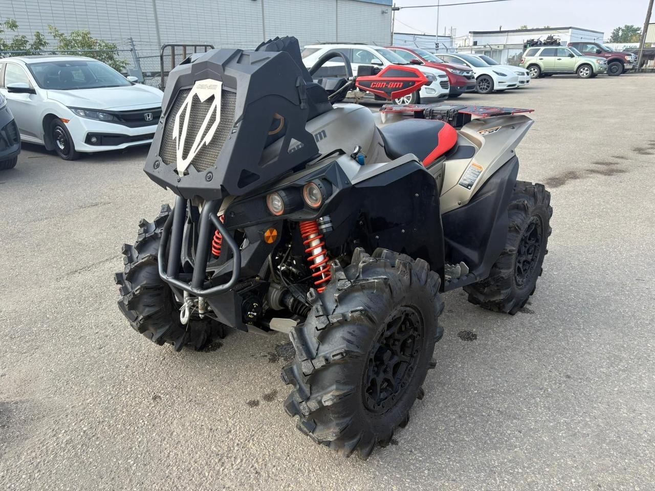 <p data-start=153 data-end=472>The 2022 Can-Am Renegade X MR 1000R is built for riders who want to dominate the mud with extreme power, aggressive styling, and mud-specific engineering. Powered by a 91 HP Rotax 976cc V-Twin engine, this ATV delivers explosive acceleration and relentless torque to push through the deepest ruts and toughest trails.</p><p data-start=153 data-end=472>&nbsp;</p><p data-start=474 data-end=790>Purpose-built for mud riding, the X MR edition comes equipped with factory snorkeled CVT and engine intakes, a relocated radiator for improved cooling, and a mud-tuned CVT transmission designed for low-end power. The Visco-4Lok auto-locking front differential ensures maximum traction when the terrain gets sticky.</p><p data-start=474 data-end=790>&nbsp;</p><p data-start=792 data-end=1104>With 30&rdquo; ITP Cryptid tires on 14&rdquo; aluminum wheels and 13 inches of ground clearance, the Renegade X MR tears through mud and obstacles with ease. Suspension includes arched double A-arms and Torsional Trailing Arm Independent (TTI) rear suspension, providing stability, comfort, and control in extreme terrain.</p><p data-start=792 data-end=1104>&nbsp;</p><p data-start=1106 data-end=1351>This 1-seater also comes equipped with a 3,500-lb winch, mud-ready floorboards, bold X MR graphics, and a full digital gauge display. Inside, you&rsquo;ll find a rider-focused cockpit with durable controls built to thrive in the harshest conditions.</p><p data-start=153 data-end=475>&nbsp;</p><p data-start=1353 data-end=1448 data-is-last-node= data-is-only-node=>Call or message us today to learn more about financing, trade-ins, or delivery across Canada.</p>