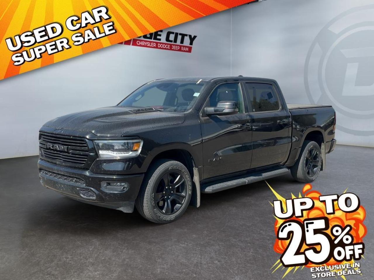 Used 2023 RAM 1500 Sport 5.7L Hemi - GT Pkg - Side Steps - Tonneau Cover - Remote Start - Leather - 3.92 Rear Towing - Heated & Ventilated Seats for sale in Lethbridge, AB