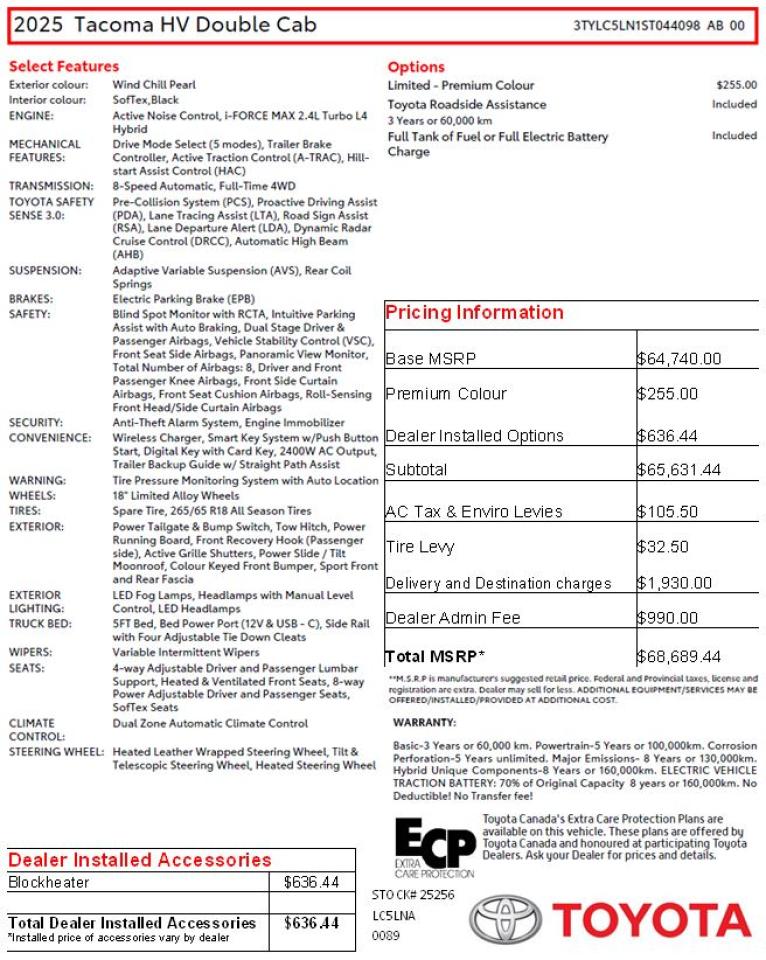 2025 Toyota Tacoma Hybrid Limited Photo