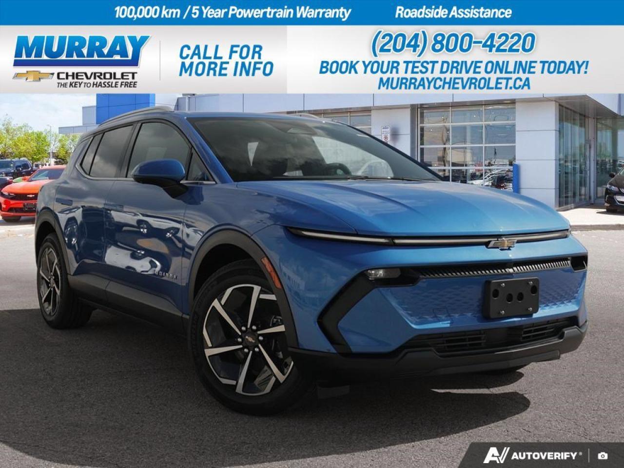 *CONVENIENCE PACKAGE* *BLACK WITH BLUE ACCENTS EVOTEX SEAT TRIM* *GALAXY GREY METALLIC*  Step into the future with the 2026 Chevrolet Equinox EV LT, a marvel of modern automotive engineering available in Winnipeg. This sport utility vehicle boasts an elegant Galaxy Grey Metallic exterior that is sure to turn heads. Inside, the Black with Blue Accents Evotex Seat Trim offers both style and comfort, creating a luxurious driving environment. Electric power is at the heart of the Equinox EV, delivering a smooth and efficient ride without the need for traditional fuel. With its advanced electric drive unit, this vehicle offers instant torque and a quiet, responsive performance that enhances every journey. The Equinox EV LT is packed with features designed for convenience and safety. The Convenience Package includes multi-colour ambient interior lighting, an auto-dimming rearview mirror, and a hands-free power programmable liftgate with presence detection, making your driving experience as seamless as it is enjoyable. Stay connected and entertained with the integrated navigation system and Bluetooth connectivity, while advanced safety features such as Lane Departure Warning, Blind Spot Monitor, and Front Collision Mitigation provide peace of mind on every drive. Dealer Permit #1740