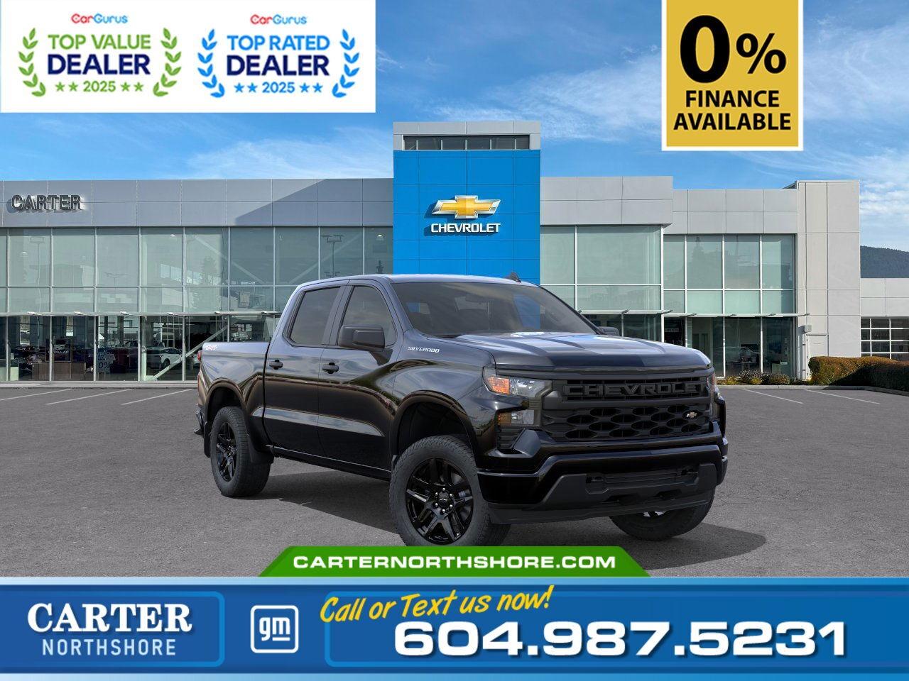 New 2025 Chevrolet Silverado 1500 CUSTOM 4WD | 0% FINANCE AVAILABLE - LIMITED TIME! for sale in North Vancouver, BC