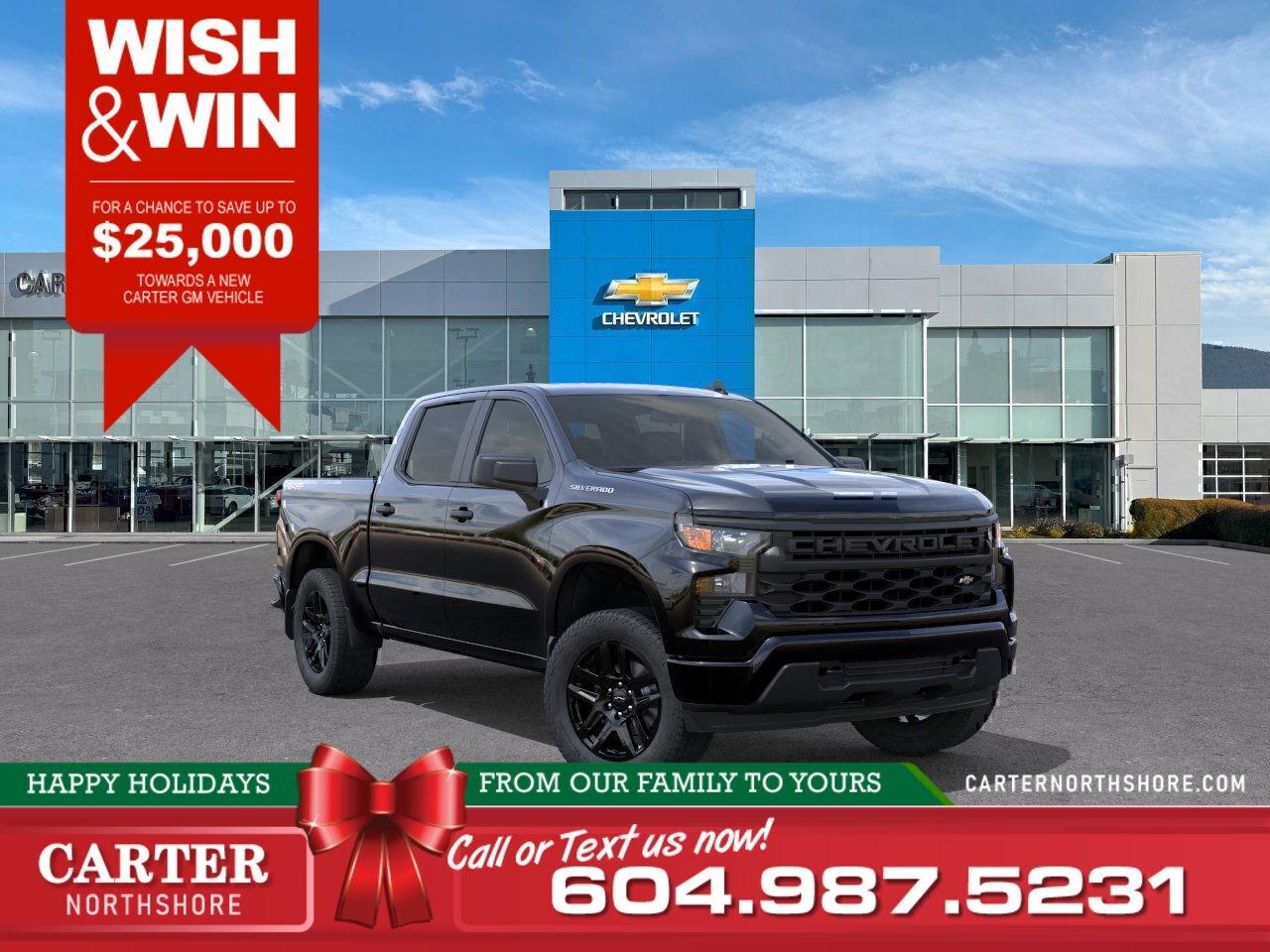 New 2025 Chevrolet Silverado 1500 CUSTOM 4WD | Alum Wheels/Driver Assist/HD Cam for sale in North Vancouver, BC