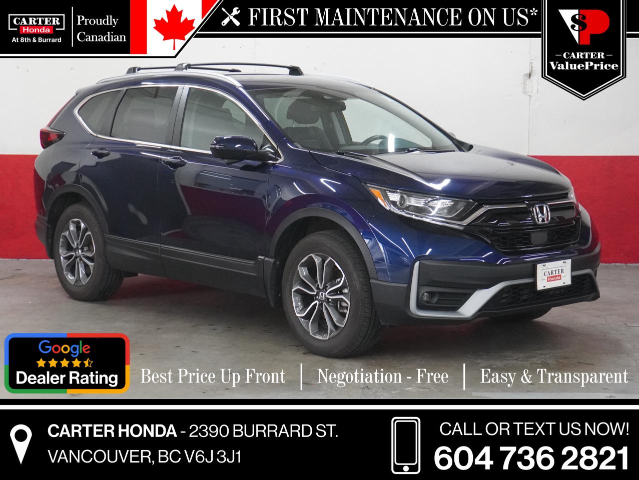 Used 2022 Honda CR-V EX-L AWD NO ACCIDENTS, LEATHER, SUNROOF, APPLE for sale in Vancouver, BC