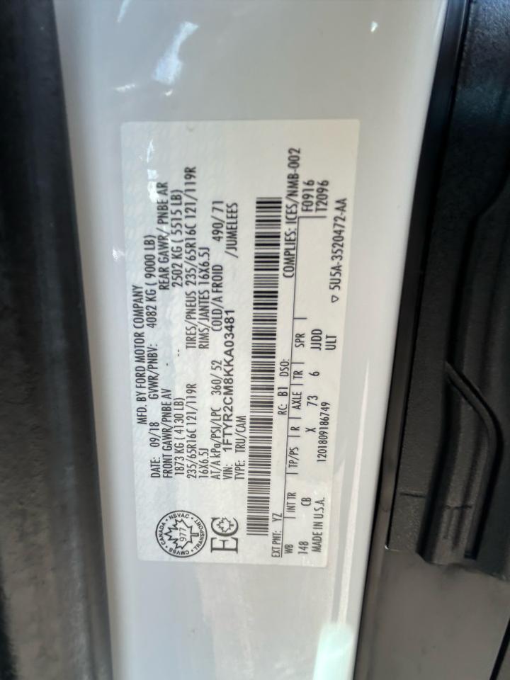 2019 Ford Transit 250 High Roof, 148 W/B - Photo #7