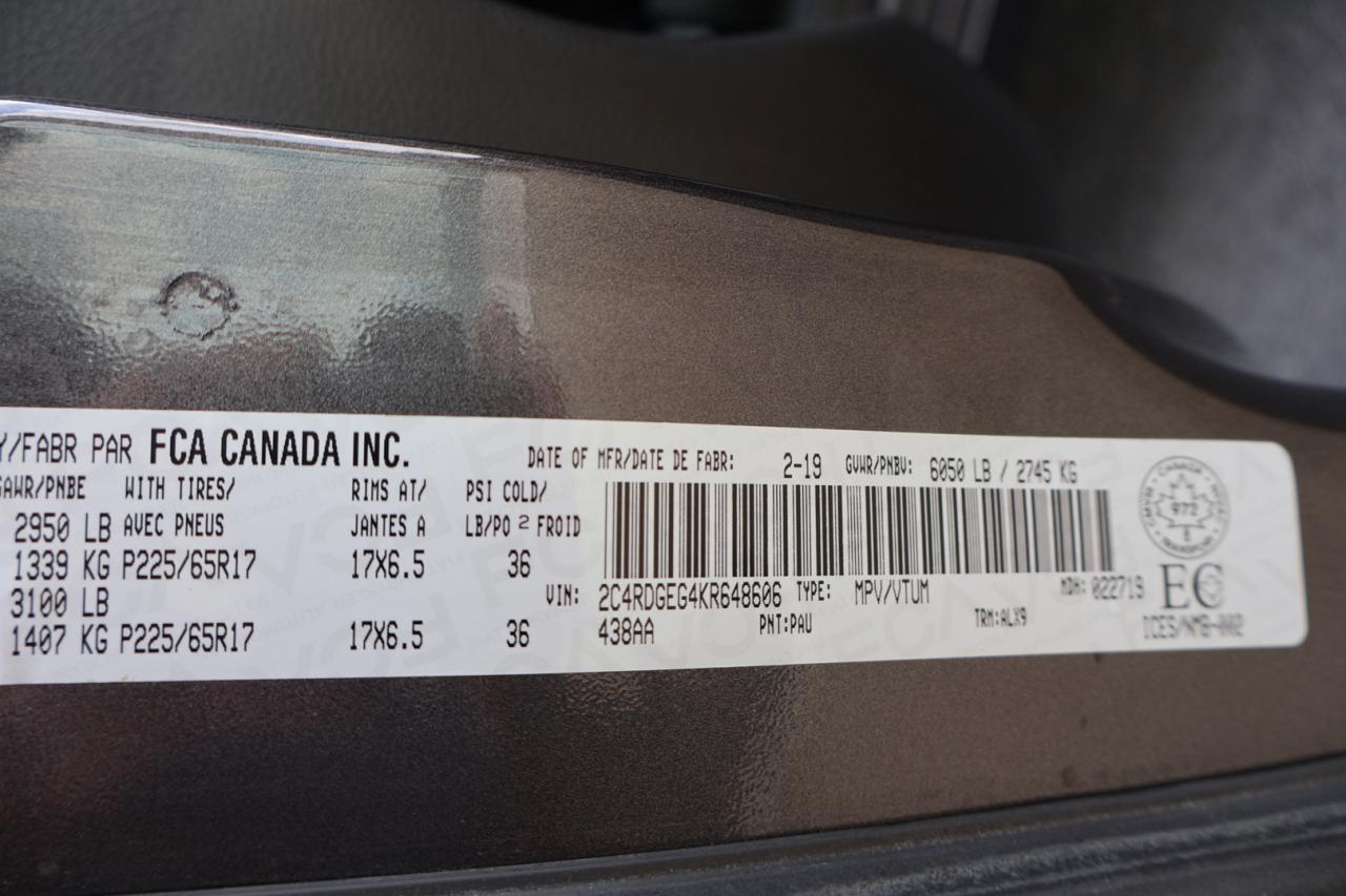 2019 Dodge Grand Caravan GT STOW/GO CERTIFIED *ACCIDENT FREE*7 SEATS* CAMERA BLUETOOTH HEATED LEATHER & STEERING CRUISE ALLOYS - Photo #38