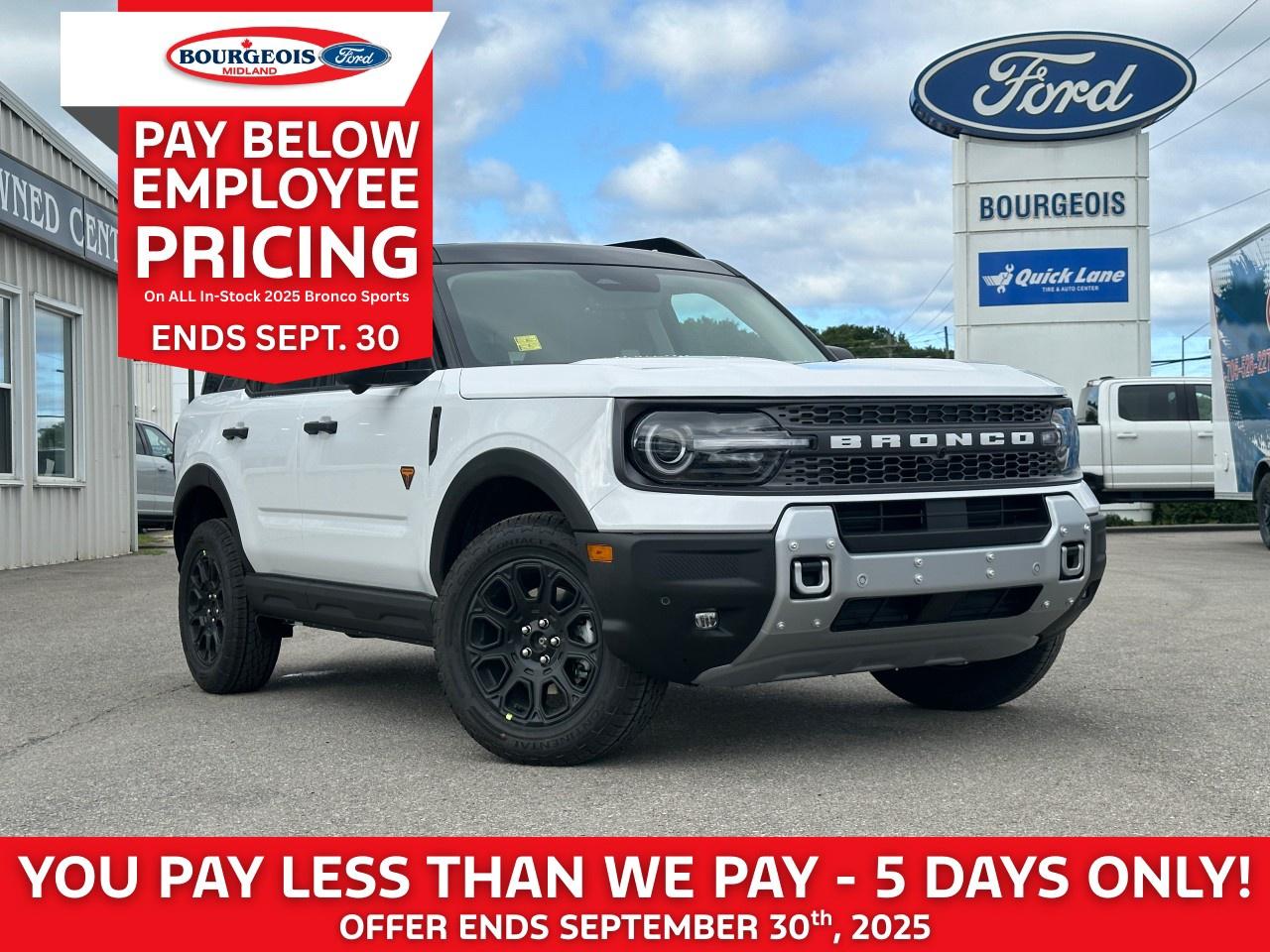 New 2025 Ford Bronco Sport Badlands 4x4 for sale in Midland, ON