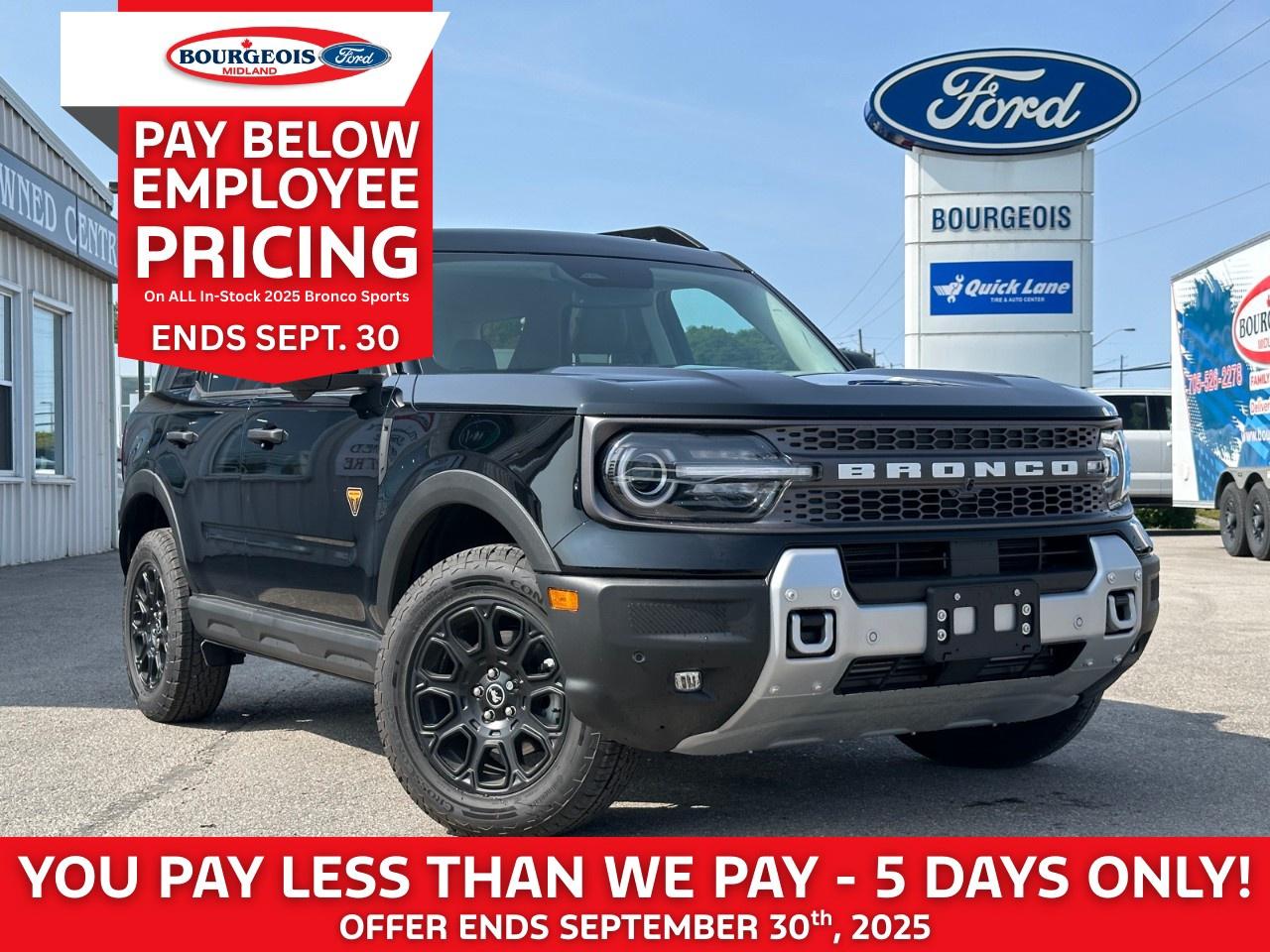 New 2025 Ford Bronco Sport Badlands 4x4 for sale in Midland, ON