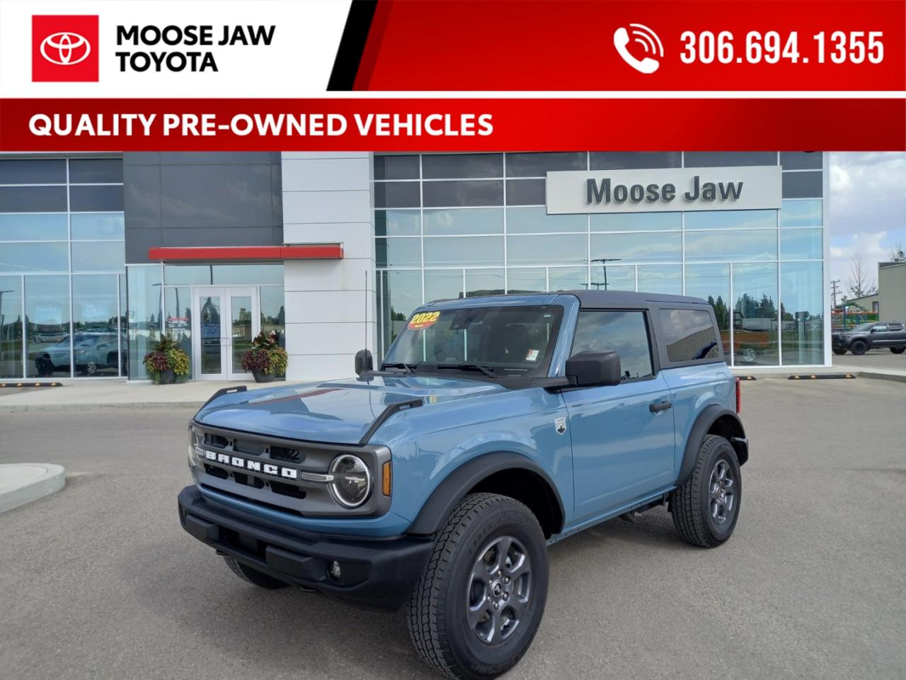Used 2022 Ford Bronco Practically new with only 3,262 kms! This 7-speed manual Bronco Big Bend delivers open-air fun, rugged 4WD capability, and classic style in a true adventure-ready SUV. for sale in Moose Jaw, SK