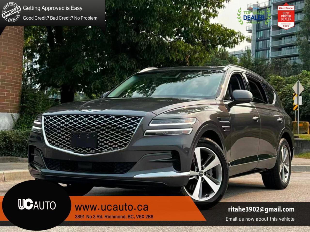 Used 2021 Genesis GV80 2.5T Advanced AWD/ CLEAN TITLE/ BC LOCAL/ HUD for sale in Richmond, BC