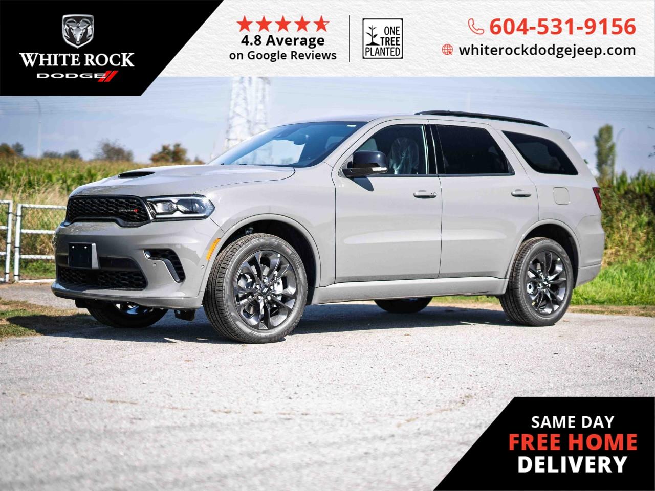 Powerful performance, exquisite luxury? HEATED FRONT SEATS, NAVIGATION SYSTEM, REMOTE ENGINE START, HEATED STEERING WHEEL. Introducing the latest adventure companion for the roads of Surrey, BCa captivating 2026 Dodge Durango GT, flawlessly presented in sophisticated Grey with a sleek Black interior. <p></p><p>Underneath its dynamic exterior lies a robust 3.6L 6-cylinder Gas engine paired with a seamless 8-speed Automatic Transmission, ready to deliver thrilling power to its intelligent AWD system. Navigate confidently with the advanced NAVIGATION SYSTEM and enjoy convenience at every turn with the REMOTE ENGINE START featureperfect for getting a head start on your journey. Embrace the comfort of HEATED FRONT SEATS and a HEATED STEERING WHEEL that provide warmth on those brisk autumn mornings.</p><p></p><p>The Durango GT also comes equipped with a POWER LIFTGATE for effortless access to the cargo space, TRAILER SWAY CONTROL for secure towing capability, and RAIN SENSING WIPERS that automatically adjust to the downpour. Safety and control are ensured by the TRACTION CONTROL system, while the ALLOY WHEELS contribute to both performance and style.</p><p></p><p>With a rich tapestry of features and the prestige of inspiring design, this vehicle is a testament to Dodge's commitment to excellence, ensuring an exhilarating ride without compromising on luxury or safety. Elevate your driving experience with this new vehicle, ideal for active lifestyles and refined tastes alike.</p><p></p><p>Stock # T155467</p>*All new vehicle purchases are plus the PDI accessory installs and any price increases provided by the manufacturer. For trucks the accessories will include wheel locks, spray-in liners, and mud flaps. For all other vehicles, wheel locks are standard, other equipment may apply. Confirm with the dealer.