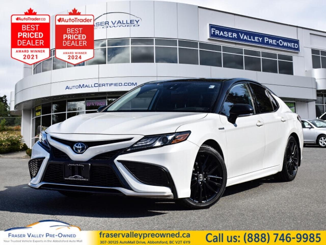 Used 2021 Toyota Camry Hybrid XSE  Wind Chill White • Red Leather • Loade for sale in Abbotsford, BC