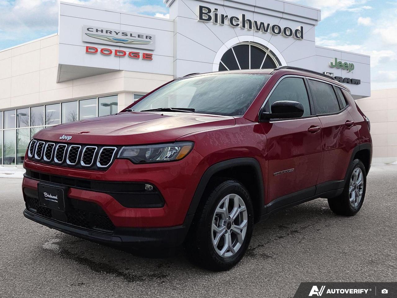 SelecTerrain Traction Management System
Jeep Clean Air System
FullSpeed Forward Collision Warning Plus
Pedestrian/Cyclist emergency braking
Active Lane Management System
BlindSpot Monitoring w/ Rear CrossPath Detection
Drowsy driver detection
Rear seat reminder alert
Electronic Stability Control
Rain Brake Support
Hill Start Assist
AllSpeed Traction Control
ParkView Rear BackUp Camera
Electronic Roll Mitigation
Trailer Sway Control
Electric park brake
LED reflector headlamps
Experience the future of SUV driving with the 2026 Jeep Compass North! This cutting-edge vehicle combines advanced technology, superior comfort, and rugged capability to deliver an unparalleled driving experience.

Key Features:
- 4WD system with Selec-Terrain for optimal traction in any condition
- Uconnect 5 with 8.4 display for seamless connectivity
- Heated front seats and steering wheel for ultimate comfort
- Advanced safety features including Blind Spot Detection and Collision Mitigation
- Mobile hotspot and smart device integration for on-the-go connectivity
- Proximity key and push-button start for convenience
- Automatic high-beam headlamps for enhanced visibility

Dont miss your chance to own this exceptional SUV. Reserve your 2026 Jeep Compass North today at Birchwood Chrysler Dodge Jeep Ram. Contact us to schedule a personalized consultation or to learn more about our flexible financing options. Your adventure awaits  seize it with the all-new Jeep Compass!
Birchwood Chrysler Dodge is your choice for New Chrysler, Dodge, Jeep, RAM vehicles in Winnipeg. 
 
With us, Experience is Everything. Complete as much or as little of your purchase online as you like. All pricing you see is what you pay. No hidden fees. All new vehicle special offers and discounts are already calculated in the pricing. On our website you can choose payment options and terms knowing these are transparent and accurate.

Start your purchase online to build your exact pricing to your specifics like how much money down, vehicle trade and any accessories or added optional protection that suits your needs.

Any questions let us know by calling (204) 774-4444, wed love to send you a video to clarify any questions about a vehicle!

Visit us in store at 90-3965 Portage Ave in the Birchwood Autopark.

Dealer permit #5686
Dealer permit #5686