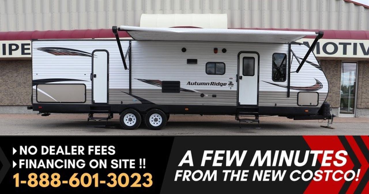 *** Dealer arranged financing on site! Quick, Simple,  no calls or waiting on bank appointments required!! ***   NO ADMINISTRATION FEES!!

***ASK ABOUT BUY NOW & STORE OVER THE WINTER AVAILABLE TILL SPRING 2026 WITH YOUR PURCHASE***
 
2018 Starcraft Autumn Ridge 31BHU Huge BUNKHOUSE w/Slide highlights: 

Specs: Length: 36.17 | Weight: 7,732lbs | Slide Outs: 2 | Sleep Number: 10 | Exterior Height: 11.2 | Fresh Water Tank: 62.6 gal | Black Water Tank: 32.5 gal | Grey Water Tank 32.5 gal

- Full Private Rear Bunkhouse with Slide, Dinette & lots of Storage
- Private Front Master Bedroom
- CENTER LIVING ROOM * CENTER KITCHEN *  BUNKS * SIDE AISLE BATH W/TUB 
- Large U-Shape Dinette / Sleeper Sofa Slide
- Convertible Sofa w/armrest
- Sleeps 10
- Entertainment wall ready for your TV
- Outdoor kitchen w/sink and plenty of room for your mini fridge & more
- Pass-Through Storage
- Huge 17 Foot Awning
- Separate private bathroom entrance 
- So much more!!

MUST SEE, TWO SLIDES, FULL BUNKHOUSE, AMAZING FLOOR PLAN - SO MUCH FUNCTIONALITY AND OPTIONS IN A FULL SIZE BUNKHOUSE!!
 
You can RV whenever you want with your spouse or your whole family with sleeping space for up to TEN happy people will lots of storage in this Autumn Ridge travel trailer. The kids can sleep and entertain in the full size private bunkhouse with a slide and dinette no matter day or night with this super functional bunkhouse area that is NOT just for sleeping! For the parents there is  no worries about falling asleep quickly since you have your own private master bedroom up front with a queen bed. In the morning, everyone can gather under the huge Power awning, or you can choose to stay indoors while relaxing while the cook makes breakfast with full amenities. 

Let your next set of travel plans include the 2018 Starcraft Autumn Ridge 31BHU travel trailer! Youll be glad you did when you find out that this RV has an aluminum super-structure design making it perfect to tow behind most vehicles. You can take the whole family and some as it sleeps ten with plenty of room inside or sit outside underneath the power awning with LED lights each night to enjoy time spent together in the fresh air.

BEAUTIFUL AND CLEAN FULL BUNKHOUSE WITH SLIDE LOADED WITH NICE FEATURES, This 2018 Autumn Ridge 31BHU by Starcraft is a 36ft Full Size Two big Slides, rear bunk house RV AND its a lite weight RV that delivers lots of space without lots of weight. Its loaded with features and its made by Starcraft, a trusted name in quality. It is an Exceptionally clean & sharp RV with a great layout, great options and best of all, its perfect for the family budget! You can have it all with this Autumn Ridge.. Superior comfort, Modern Style, Amenities and LOW payments!  Lightweight, it makes it easy to pull at only 7,732lbs dry weight and a hitch weight of only 850 lbs! It features a large Sofa/ Dinette Slide and a private Rear Bunk room with its own SLIDE - IT HAS SO MUCH ROOM because of the great layout! The Bunkroom has its own dinette for the kids, converts to extra bed space, the kids will simply LOVE this room!! The main entertaining area has the Big sofa/ U-Shaped dinette slide, of which both convert to double beds (for a total sleep count of 10!!).  Both are finished in clean faux leather and modern colors to ad a touch of class and easy to keep clean. Across from these is a large kitchen with all the amenities of home. It features a double sized sink, 3 burner range, Oven, overhead microwave, double door refrigerator/freezer and plenty of overhead cabinet storage and a pantry! The entire area is great for entertaining. You wont hear the infamous, "Get out of my Way" any more! This beauty has a true rear bunk House with a Slide for the kids. There are 4 bunks with a convertible dinette & storage cabinets (total sleep count of 10!!). Youll be grateful for the amount of storage you get. The  large rear side washroom features its own outdoor entrance (you dont have to walk through the whole trailer to go to the restroom!) a shower/Tub, vent and Toilet, medicine cabinet and vanity plus a 6 gallon water heater. Up front youll find a good-sized private master bedroom for Mom and Dad, a queen sized bed, dual wardrobes, night stands and under bed storage. Theres a large 17-foot power awning to cover you in those hot or rainy days and air conditioning for the hot summer nights! There is a lot of storage outside too. And dont forget the outside Kitchen space ready for your mini fridge (1or TWO) and more! Its so easy to set up with the 4 corner stablizing jacks. You can sleep 10, making it perfect for Vacationing, Adventuring or just Relaxing on a seasonal lot - it has a great family layout which includes its own bunk room slide and loads of storage space.  Must See - absolutely shows like new in all respects with a current modern design.


***EXTENDED WARRANTY options available to choose from to protect your RV and your wallet. (HUGE VALUE!!!) Zero down financing OAC with very Low monthly payments avail. Please see dealer for details. Trades accepted. View at Winnipeg West Automotive Group, 5195 Portage Ave. Dealer permit # 4365, Call now 1-(888) 601-3023.