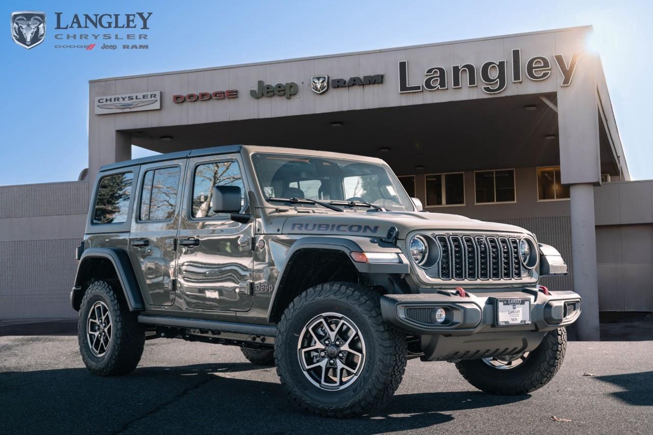 <p><strong>2026 Jeep Wrangler Rubicon 4 Door 4x4</strong> The ultimate four-door off-road specialist, equipped with the specialized hardware and all-terrain features to conquer the most challenging trails (Trail Rated®). </p><p></p><ul><li><p><strong>Standard Engine:</strong> 3.6L Pentastar V6 </p><p></p></li><li><p><strong>Horsepower:</strong> 285 hp @ 6,400 rpm </p><p></p></li><li><p><strong>Torque:</strong> 260 lb-ft @ 4,800 rpm </p><p></p></li><li><p><strong>Max Towing:</strong> Up to 5,000 lbs (with available 2.0L Turbo or proper configuration) </p><p></p></li><li><p><strong>Rubicon Features:</strong> Rock-Trac® 4x4 System, Tru-Lok® electronic locking differentials, electronic sway bar disconnect, and 33-inch BFGoodrich All-Terrain Tires </p><p></p></li></ul><p>Come book a test drive at Langley Chrysler, conveniently located in Langley, British Columbia.</p>*All new vehicle purchases are plus the PDI accessory installs and any price increases provided by the manufacturer. For trucks the accessories will include wheel locks, spray-in liners, and mud flaps. For all other vehicles, wheel locks are standard, other equipment may apply. Confirm with the dealer.

<p>*All prices are net of all manufacturer incentives and/or rebates and are subject to change by the manufacturer without notice. All prices plus applicable taxes, applicable environmental recovery charges, documentation of $599 and full tank of fuel surcharge of $76 if a full tank is chosen.<br />Other items available that are not included in the above price:<br />Tire & Rim Protection and Key fob insurance starting from $599<br />Service contracts (extended warranties) for up to 7 years and 200,000 kms starting from $599<br />Custom vehicle accessory packages, mudflaps and deflectors, tire and rim packages, lift kits, exhaust kits and tonneau covers, canopies and much more that can be added to your payment at time of purchase<br />Undercoating, rust modules, and full protection packages starting from $199<br />Flexible life, disability and critical illness insurances to protect portions of or the entire length of vehicle loan?im?im<br />Financing Fee of $500 when applicable<br />Prices shown are determined using the largest available rebates and incentives and may not qualify for special APR finance offers. See dealer for details. This is a limited time offer.</p>