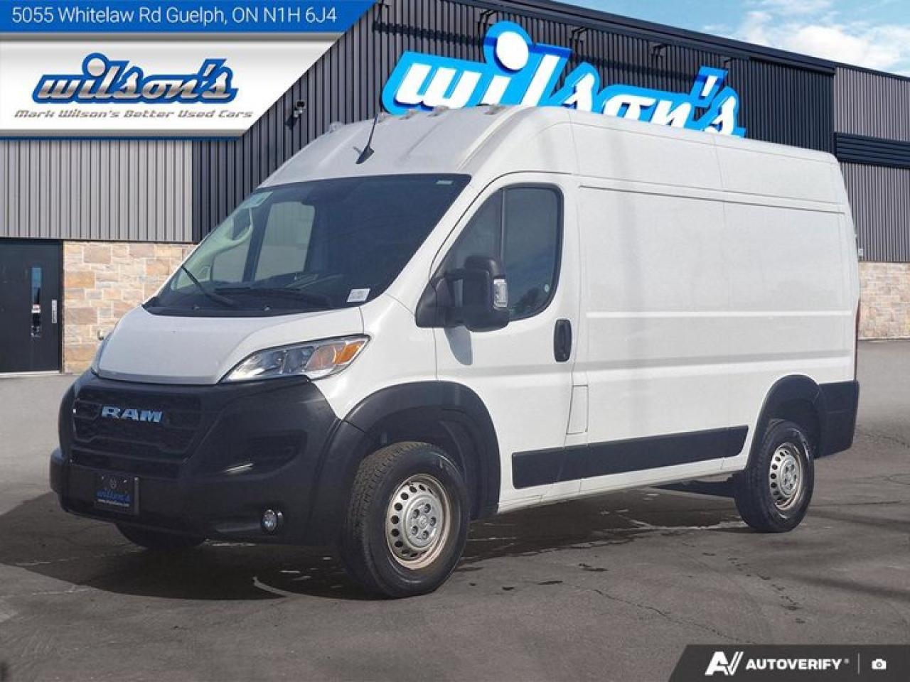 Used 2024 RAM Cargo Van ProMaster | High Roof | Partition | CarPlay + Android | Pwr Fold Mirrors | Rear Camera | Side Panels & More ! for sale in Guelph, ON