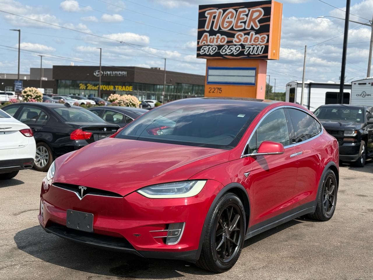 Used 2019 Tesla Model X 100D, AWD, LONG RANGE, 2 SETS WHEELS. RED, CERTIFIED for sale in London, ON