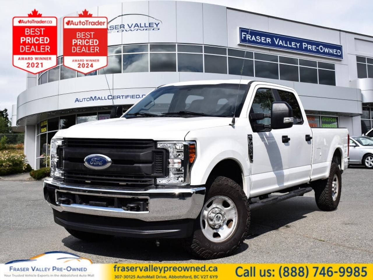 Bluetooth,  Rear View Camera,  Air Conditioning,  Trailer Hitch,  Power Windows!
 
    For hauling, towing, and getting the job done, look no further than this rugged F-350. This  2017 Ford F-350 Super Duty is fresh on our lot in Abbotsford. 
 
High-strength, military-grade aluminum construction in the body of this F-350 cuts out weight without sacrificing toughness. That weight reduction was reinvested in a fully boxed frame and stronger axles and chassis components. That brilliant engineering doesnt stop in the frame and body - the drivetrain at the heart of the Super Duty delivers the power and torque you need to get the job done. This truck is stronger, lighter, and ready for anything.This  Crew Cab 4X4 pickup  has 137,034 kms. Its  nice in colour  . It has a 6 speed automatic transmission and is powered by a  385HP 6.2L 8 Cylinder Engine.  
 
 Our F-350 Super Dutys trim level is XLT. The XLT trim adds some nice features to this Super Duty. It comes with an AM/FM CD/MP3 player with SiriusXM, SYNC with Bluetooth connectivity, a rearview camera, power windows, power doors with remote keyless entry, air conditioning, cruise control, a trailer hitch receiver, telescoping trailer tow mirrors, and more. This vehicle has been upgraded with the following features: Bluetooth,  Rear View Camera,  Air Conditioning,  Trailer Hitch,  Power Windows,  Power Doors,  Cruise Control. 
 To view the original window sticker for this vehicle view this http://www.windowsticker.forddirect.com/windowsticker.pdf?vin=1FT8W3B64HEE38426. 

 
To apply right now for financing use this link : https://www.fraservalleypreowned.ca/abbotsford-car-loan-application-british-columbia
 
 

| Our Quality Guarantee: We maintain the highest standard of quality that is required for a Pre-Owned Dealership to operate in an Auto Mall. We provide an independent 360-degree inspection report through licensed 3rd Party mechanic shops. Thus, our customers can rest assured each vehicle will be a reliable, and responsible purchase.  |  Purchase Disclaimer: Your selected vehicle may have a differing finance and cash prices. When viewing our vehicles on third party  marketplaces, please click over to our website to verify the correct price for the vehicle. The Sale Price on third party websites will always reflect the Finance Price of our vehicles. If you are making a Cash Purchase, please refer to our website for the Cash Price of the vehicle.  | All prices are subject to and do not include, a $995 Finance Fee, a $995 Document Fee, and a $150 GPS Lot Security fee.   These fees as well as taxes, are included in all listed listed payment quotes. Please speak with Dealer for full details and exact numbers.  o~o