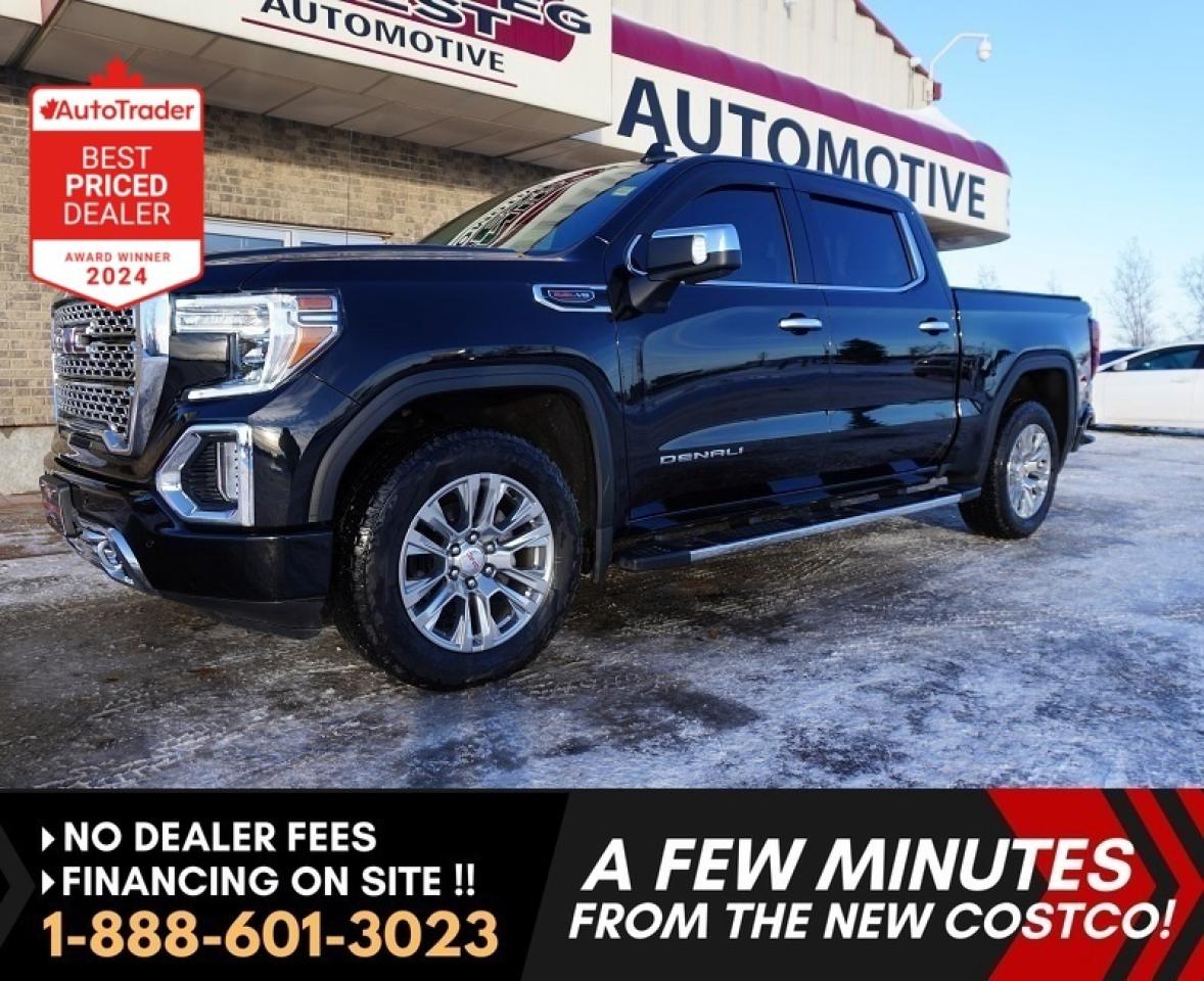 *** Dealer arranged financing on site! Quick, Simple,  no calls or waiting on bank appointments required!! Drive away today ***   NO ADMINISTRATION FEES!!

VERY LOW KMS - HUGE VALUE - STUNNING AND SPOTLESS ONYX BLACK ON BLACK, DEALER SERVICED, TOP OF THE LINE AND COMPLETELY LOADED WITH ALL OPTIONS 2021 GMC SIERRA 1500 DENALI 6.2L V8 4X4 W/10-SPEED TRANSMISSION! EQUIPPED WITH EVERYTHING YOU WOULD WANT AND MORE IN A TRUCK, FROM HEATED AND COOLED SEATS TO SUNROOF, THIS TRUCK HAS IT ALL! OF COURSE FACTORY REMOTE START, DRIVER ALERT PKG WITH BLIND SPOT, LANE DEPARTURE AND EVEN MUCH MORE!  

- 6.2L Ecotec 3 V-8  engine (producing 420 HP and 460 lbs of pulling torque)
- Chrome tipped dual exhaust
- NEW 10-Speed automatic with Sport, Off-Road, and Trailer Tow modes
- Auto 4X4 with 2 stage transfer case (includes AWD) 
- Auto Locking rear diff
- STABILITRAK W/ TRAILER SWAY CONTROL & HILL START ASSIST
- Traction Control
- Stability Control
- 10-way adjustable front premium leather seating both heated and cooled with full size center console 
- Heated Leather wrapped Steering wheel 
- MEMORY SETTINGS FOR DRIVERS SEAT AND OUTSIDE MIRRORS
- 2 WAY Power sunroof
- power rear sliding window
- Intellilink 8" Multimedia touchscreen infotainment system 
- Factory Navigation
- AUX, USB and Satellite input 
- Apple Car Play and Android Auto
- 4G LTE Wifi Hot spot
- Bluetooth for media and phone  
- Bose Premium stereo system with subwoofer
- wireless charging phone charger
- Dual Zone Auto climate control 
- Blue tooth keys with push button start
- Back up camera  
- Factory remote starter 
- Remote deployable Multi-function Tailgate
- Chrome appearance package 
- CHROME FRONT RECOVERY HOOKS
- HIGH INTENSITY LED HEADLAMPS
- LED TURN SIGNALS / LED DAYTIME RUNNING LAMPS /  LED SIGNATURE TAIL LAMPS
- Factory Tow Package with factory brake controller 
- Pro-Grade trailering sys
- TRAILERING PACKAGE WITH HITCH GUIDANCE
- Front and rear park assist
- Full Safety Suite/Driver alert pkg- Lane Departure, blind spot, forward collision, pedestrian braking and more
 - SAFETY:
- LANE CHANGE ALERT WITH SIDE BLIND ZONE ALERT
- REAR CROSS-TRAFFIC ALERT
- DRIVERS SAFETY ALERT SEAT
- HD SURROUND VISION
- REAR CAMERA MIRROR
- FORWARD COLLISION ALERT
- LOW SPEED FORWARD AUTOMATIC BRAKING
-  FRONT PEDESTRIAN BRAKING
- LANE KEEP ASSIST WITH LANE DEPARTURE WARNING
- INTELLIBEAM AUTOMATIC HIGH-BEAM HEADLAMPS
- Factory Spray in box-liner
- Factory Chrome HD running boards
- Soft fold up tonneau box cover
- Dealer installed Moulded Mudflaps
- OEM 20-inch Polished High end  aluminum alloy wheels
- Read below for more info... 

WOW WHAT A STUNNING TRUCK! EXCEPTIONALLY CLEAN, FULLY EQUIPPED, WELL CARED FOR 1 OWNER, WITH VERY LOW KMS AT ONLY 45,000K!!! THIS IS THE ULTIMATE TRUCK LOADED WITH EVERYTHING YOU WANT AND ONE GREAT LOOKING TOP OF THE LINE GMC IN THIS DENALI!! BEAUTIFUL ONYX BLACK PAINT & CHROME OVER BLACK THIS 2021 DENALI HAS IT ALL, GREAT LOOKS, GREAT OPTIONS, AND MORE LIKE THE ALL NEW 6.2L V8 and all new 10-speed Automatic trans (this truck gets great fuel economy!) Ready for all your work or pleasure needs. This truck is extra sharp in all respects. This truck is well over $100,000 to replace today and it still shows like new!! Gorgeous truck in all respects with well cared for LOW kilometers, very clean truck with Pride of ownership very evident. None nicer at this price point!!


Comes with a Manitoba Safety Certification, and we have many Extended Powertrain warrantys available on your vehicle purchase up to 10-year coverage (on eligible vehicles see dealer for details). Financing on site with Zero down financing OAC. Trades accepted. View at Winnipeg West Automotive Group, 5195 Portage Ave. (only a couple of minutes past the new Costco) Dealer permit # 6007, Call now 1(888) 601-3023. This Car is located in Winnipeg Manitoba,  however we can have it shipped anywhere in North America relatively inexpensively.