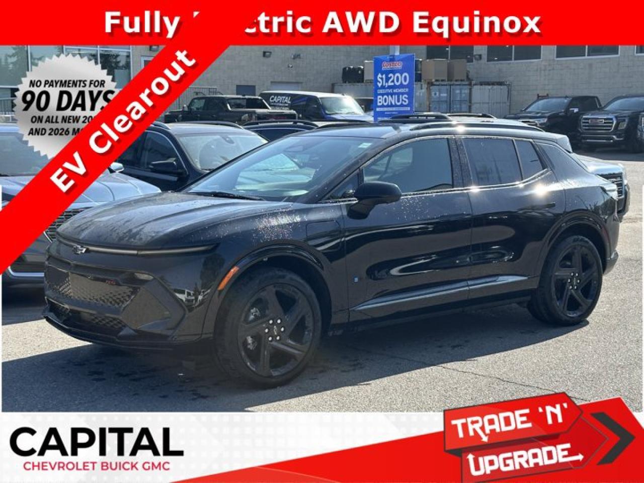 This Chevrolet Equinox EV boasts a Electric engine powering this Automatic transmission. Wireless Phone Charging, Wipers, front intermittent, Windows, power with driver Express-Up and all windows Express-Down.*This Chevrolet Equinox EV Comes Equipped with These Options *Wheels, 21 (53.3 cm) Black painted aluminum, Wheel, spare, none, Visors, driver and front passenger illuminated sliding vanity mirrors, covered, USB ports, 2 type-C, located on back of centre console, charge-only, USB ports, 2 type-C, Charge/Data ports located on floor console, Transmission, none (electric drive unit), Trailering provisions, wiring (does not include hitch receiver), Traffic Sign Recognition, enhanced, sensor indicator, Tires, 275/40R21 all-season blackwall, self sealing, Tire, spare, none.* Visit Us Today *A short visit to Capital Chevrolet Buick GMC Inc. located at 13103 Lake Fraser Drive SE, Calgary, AB T2J 3H5 can get you a reliable Equinox EV today!