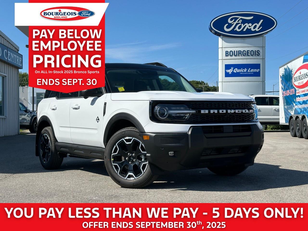 New 2025 Ford Bronco Sport Outer Banks 4X4 for sale in Midland, ON