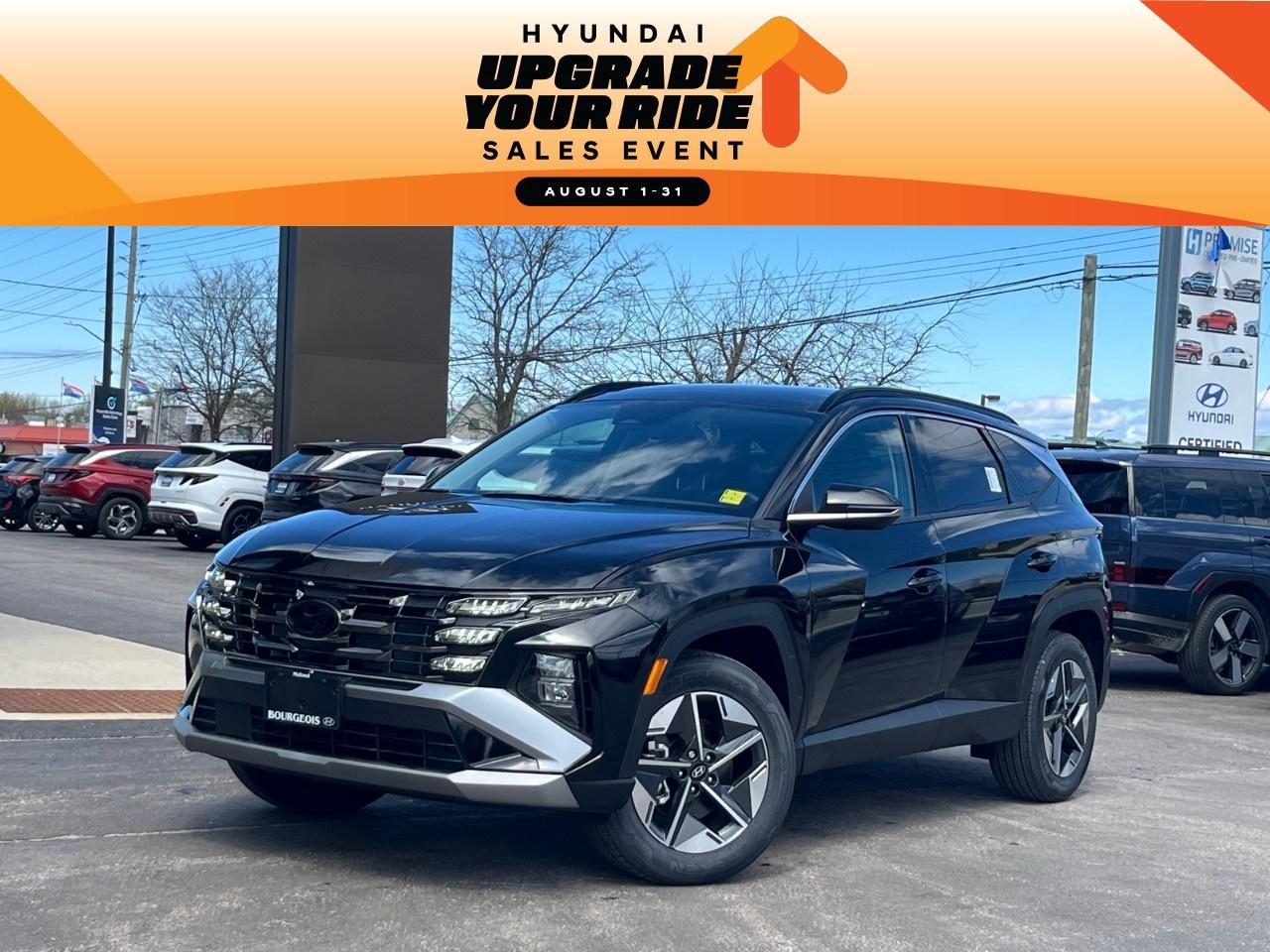 <p>Experience the pinnacle of driving sophistication with the 2026 Hyundai Tucson Preferred, presented in a sleek Black finish with an advanced AWD system. This SUV promises impeccable handling, making it ideal for both urban environments and rugged terrains.</p><p>The Tucson radiates modern elegance with its body type of SUV, boasting stylish alloy wheels that complement its timeless Black exterior. Step inside to be enveloped by an equally sophisticated Black interior, featuring a leather steering wheel and heated seats for ultimate comfort.</p><p>This model is packed with cutting-edge technology and convenience features designed to enhance your driving experience. Enjoy seamless connectivity with smart device integration, satellite radio, and a Bluetooth connection that keeps you in sync on the road. Safety is a priority, with advanced features such as a backup camera, brake assist, lane assist, and adaptive cruise control contributing to a secure drive.</p><p>For those who crave comfort and convenience, the Tucson offers a sunroof/moonroof for vibrant drives and remote start, coupled with keyless entry, ensuring effortless access. If you're someone looking for a blend of style, technology, and safety, the 2026 Hyundai Tucson Preferred is your perfect match. Contact us today to learn more and arrange a test drive.</p> <p><strong>Advertised Cash Purchase Price</strong> includes a $500 loyalty offer for eligible buyers. See dealer for complete details. Offer ends Jan 2, 2026. </p> <p><strong>Why Choose the Bourgeois Auto Group?</strong></p><p>For 80 years, Bourgeois Auto Group has been delivering exceptional automotive experiences. Our factor trained teams work to ensure you receive the shopping experience you deserve; whether you're looking for a new or new-to-you vehicle.</p><p>Shop 24/7 with our online showroom and chat service, ensuring convenience every step of the way. No hidden fees, full disclosure, and every pre-owned vehicle comes with a Carfax® report for peace of mind.</p><p>We offer a wide selection of pre-owned vehicles, all competitively priced using real-time market data. Get the best deal on your purchase and trade-in with our free Live Market Analysis report.</p><p>Looking to sell your car? We buy any make or modelno purchase required. Our simple to use online trade valuation tool will provide you with a clear, transparent selling experience whether you buy our car or not.</p><p>Backed by hundreds dedicated employees across 4 convenient locations, were here to meet all your automotive needs. Visit us in Midland or Parry Sound and explore our inventory or schedule your next service today.</p> <p><strong>Financing Your Next Vehicle with Bourgeois Midland Hyundai:</strong></p><p>At Bourgeois Midland Hyundai, we make financing your next vehicle simple and stress-free! Our team works with trusted lenders to find flexible options tailored to your budget. Drive away with confidenceapply today!</p><p>Take advantage of our online pre-qualification tool, backed by Equifax and TD Bank to find the payment that works for you. Simply <a href=https://www.bourgeoishyundai.com/pre-qualify-for-financing/ rel=nofollow><strong>CLICK HERE</strong></a> to use our secure online credit tool with no impact to your credit. </p>