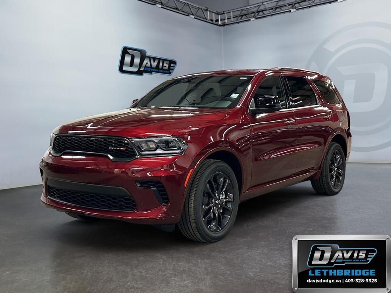 <b>Heated Seats, Navigation, Power Liftgate, Remote Start, ParkSense!<br /> <br /></b><br /> The 2026 Dodge Durango GT is a versatile three-row SUV powered by a 3.6?L V6 engine, delivering up to 293?hp and 260?lb?ft of torque for smooth, confident performance. Equipped with All-Wheel Drive and an 8-speed automatic transmission, this AWD SUV provides strong towing capability, balanced handling, and reliable performance in all driving conditions, from city streets to weekend adventures.<br /><br />Inside, the Durango GT offers a modern, tech-forward cabin featuring a touchscreen infotainment system, wireless Apple CarPlay/Android Auto, heated front seats, and tri-zone climate control. With seating for up to seven passengers and flexible cargo space, this family SUV ensures comfort, convenience, and practicality for everyday errands or long road trips.<br /><br />Safety and driver-assist features provide peace of mind on every drive. The 2026 Durango GT includes adaptive cruise control, lane-keeping assistance, blind-spot monitoring, and forward-collision warning with active braking. With its combination of 3.6?L V6 performance, spacious interior, advanced technology, and comprehensive safety, the Dodge Durango GT is a stylish and dependable family SUV.<br /> <br />To apply right now for financing use this link: <a href=https://lethbridge.davisdodge.ca/free-credit-check/ target=_blank rel=nofollow noopener noreferrer>https://lethbridge.davisdodge.ca/free-credit-check/</a><br /> <br /><br />As a premier Chrysler, Dodge, Jeep and RAM dealership, Davis Dodge proudly offers an extensive selection of new and used vehicles to meet every drivers needs. Customers across Lethbridge, Fort Macleod, Taber, Claresholm, Coaldale, and beyond trust us for daily vehicle specials, certified service and parts, and a seamless online inventory experience. <br /><br /> With competitive financing options and expert support, we make car buying easy and enjoyable. <br /><br /> Ready to hit the road? Schedule your test drive today at Davis Dodge, your trusted Chrysler, Dodge, Jeep and RAM dealer in Lethbridge, Alberta.<br /><br /> Vehicle pricing offer shown expires 2026-06-30. <br /> Come by and check out our fleet of 60+ used cars and trucks and 100+ new cars and trucks for sale in Lethbridge. o~o