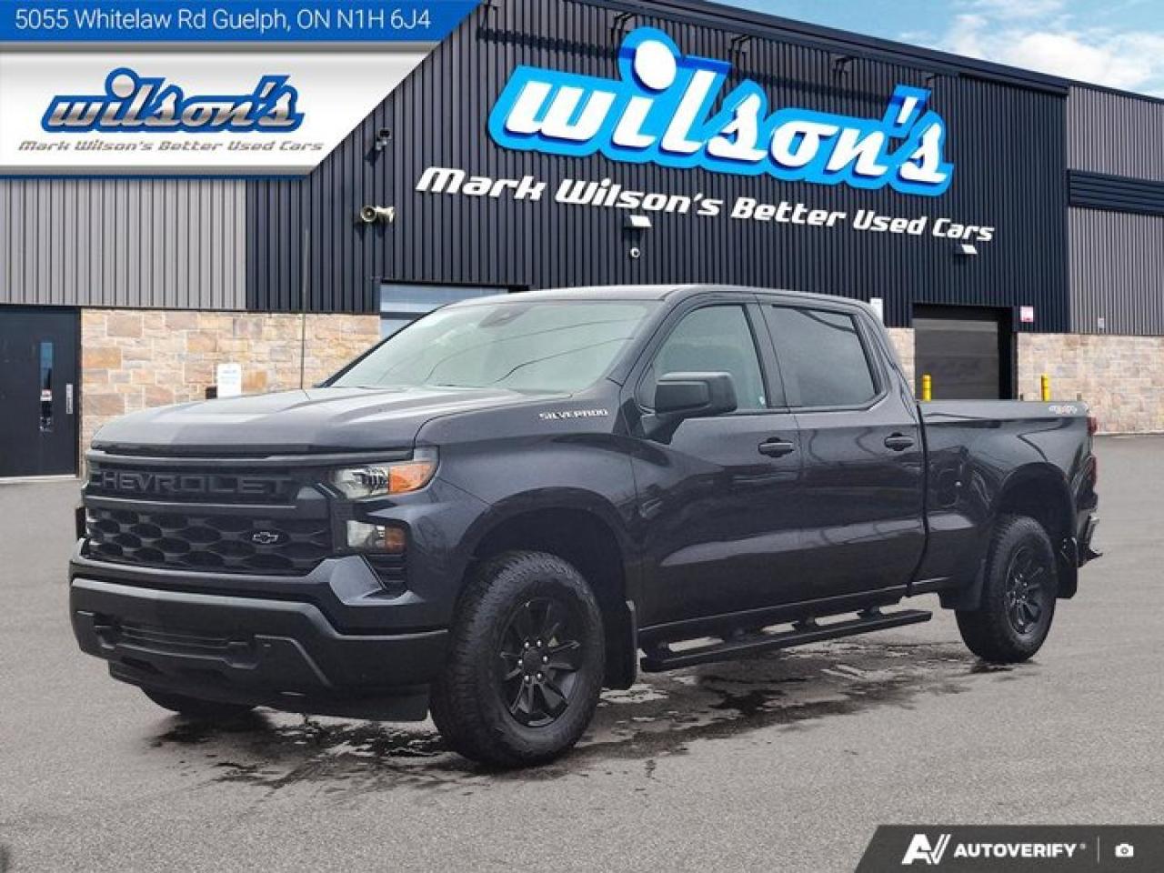 Used 2023 Chevrolet Silverado 1500 Work Truck Crew 4WD | Trailer Brake Control | Spray-in Liner | CarPlay + Android | Rear Cam & More ! for sale in Guelph, ON