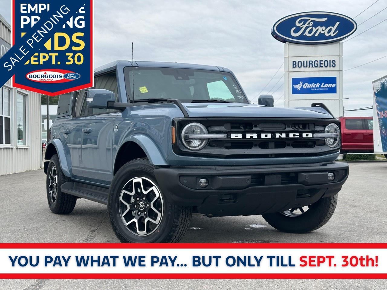 New 2025 Ford Bronco OUTER BANKS 4 DOOR 4X4 for sale in Midland, ON