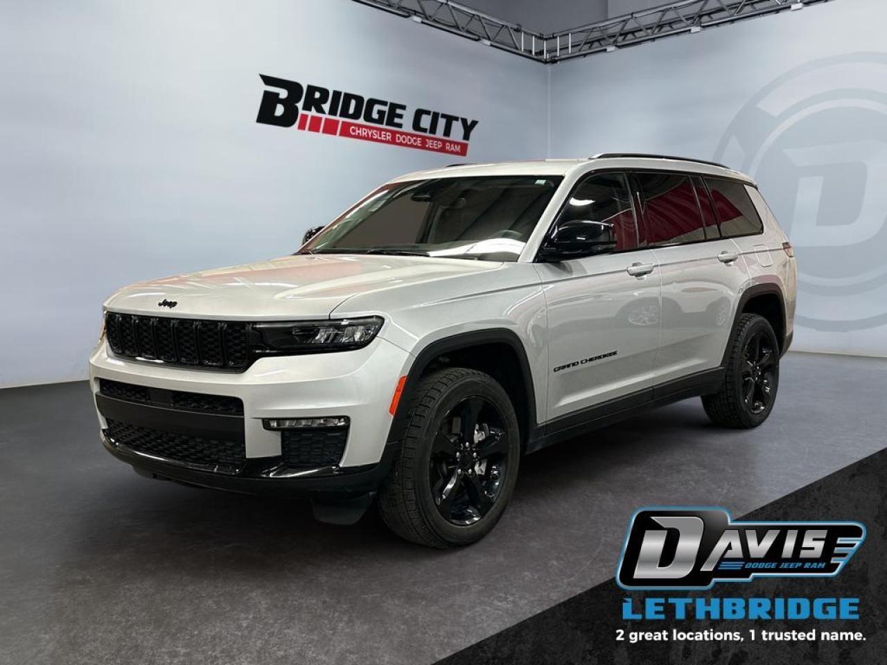 <b>3.6L V6 - Leather - Black Appearance Pkg - 20" Wheels - Remote Start - Local Trade! <br /></b><br /> With incredibly competent 4 wheel drive toting a comfortable and refined cabin, this 2024 Grand Cherokee L is ready for whatever the road brings. This 2024 Jeep Grand Cherokee L is for sale today in Lethbridge. <br /> <br />The next step in the iconic Grand Cherokee name, this 2024 Grand Cherokee L is here to prove that great things can also come in huge packages. Don't let the size fool you, though. This Grand Cherokee may be large and in charge, but it still brings efficiency and classic Jeep agility. Whether you're maneuvering a parking garage or a backwood trail, this Grand Cherokee L is ready for your next adventure, no matter how big. This SUV has 103,906 km. Stock number 40510 is Silver in colour. It has an Automatic transmission and is powered by a 293HP 3.6L V6 Cylinder Engine. <br /> <br /> Our Grand Cherokee L's trim level is Limited. Stepping up to this Cherokee L Limited rewards you with a power liftgate for rear cargo access and remote engine start, with heated front and rear seats, a heated steering wheel, voice-activated dual-zone climate control, mobile hotspot capability, and a 10.1-inch infotainment system powered by Uconnect 5 Nav with inbuilt navigation, Apple CarPlay and Android Auto. Additional features also include adaptive cruise control, blind spot detection, ParkSense with rear parking sensors, lane departure warning with lane keeping assist, front and rear collision mitigation, and even more. This vehicle has been upgraded with the following features: Navigation, Power Liftgate, Remote Start, Heated Seats, Heated Steering Wheel, Mobile Hotspot, Adaptive Cruise Control.<br /> <br />To apply right now for financing use this link: <a href=https://www.bridgecitychrysler.com/pre-approval/ target=_blank rel=nofollow noopener noreferrer>https://www.bridgecitychrysler.com/pre-approval/</a><br /><br /> <br /><br />Locally Owned & Trusted for Over 35 Years  Bridge City Chrysler in Lethbridge, AB <br /><br /> At Bridge City Chrysler, weve proudly served the Lethbridge community for more than 35 years, offering an unparalleled car buying experience. Dont just take our word for itour Google reviews speak volumes about our commitment to exceptional service. <br /><br /> Delivery & At-Home Test Drives: Convenient options to suit your lifestyle. <br /><br /> Flexible Financing for Everyone: Get the vehicle you need with financing solutions tailored to your situation. <br /><br /> Full Mechanical Inspections & Professional Cleaning: Every vehicle is thoroughly inspected and cleaned before it hits our lot.<br /><br /> We take all makes and models on trade and offer competitive pricing with inventory that changes daily. Whether you're shopping for a Chrysler, Dodge, Jeep, RAM, or FIAT, our AMVIC Licensed dealership makes it easy to browse, buy, and drive away.<br /><br /> Located in Lethbridge, AB, we proudly serve customers in Fort Macleod, Taber, Claresholm, and Coaldale. Shop online or visit us today to experience the best in sales, service, and selection. Standard bank rates apply; taxes are additional.<br /><br /> Vehicle pricing offer shown expires 2026-01-31. <br /> Come by and check out our fleet of 80+ used cars and trucks and 130+ new cars and trucks for sale in Lethbridge. o~o