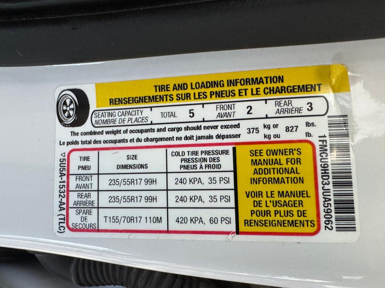 2018 Ford Escape SEL 4WD+Leather+Roof+ApplePlay+GPS+CLEAN CARFAX Photo41