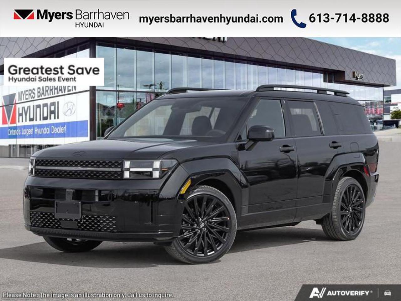 <b>HUD,  Premium Audio,  Cooled Seats,  Navigation,  360 Camera!</b><br> <br> <br> <br>  With this 2025 Santa Fe, youre assured of solid reliability, great efficiency and unparalleled practicality. <br> <br>Refinement wrapped in ruggedness, capability married to style, and adventure ready attitude paired to a comfortable drive. These things make this 2025 Santa Fe an amazing SUV. If you need a ready to go SUV that makes every errand an adventure and makes every adventure a journey, this 2025 Santa Fe was made for you.<br> <br> This twilight black SUV  has an automatic transmission and is powered by a  277HP 2.5L 4 Cylinder Engine.<br> <br> Our Santa Fes trim level is Ultimate Calligraphy. This Santa FE Ultimate Calligraphy rewards you with a drivers head up display, a 12-speaker Bose premium audio system, inbuilt navigation, ventilated and heated front seats, a dual panel sunroof and a 360 camera system. Also standard include a power liftgate for rear cargo access, a heated steering wheel, adaptive cruise control, and a 12.3-inch screen with Apple CarPlay and Android Auto. Safety features also include blind spot detection, lane keep assist with lane departure warning, front and rear parking sensors, and front and rear collision mitigation. This vehicle has been upgraded with the following features: Hud,  Premium Audio,  Cooled Seats,  Navigation,  360 Camera,  Sunroof,  Heated Steering Wheel. <br><br> <br/><br> Buy this vehicle now for the lowest bi-weekly payment of <b>$383.62</b> with $6049 down for 84 months @ 6.99% APR O.A.C. ( Plus applicable taxes -  & fees **Rebates may not be applicable on all purchase types [cash, lease, or finance]. Eligibility and conditions may vary. Please see dealer for full details and confirmation of eligibility.   ).  See dealer for details. <br> <br> o~o