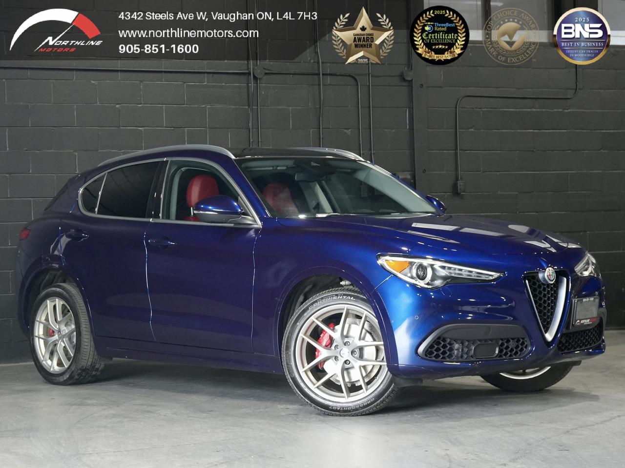 2021 Alfa Romeo Stelvio Ti/PANO/CAM/NAV/HARMAN K/DRIVE ASSIST/NO ACCIDENTS Photo0