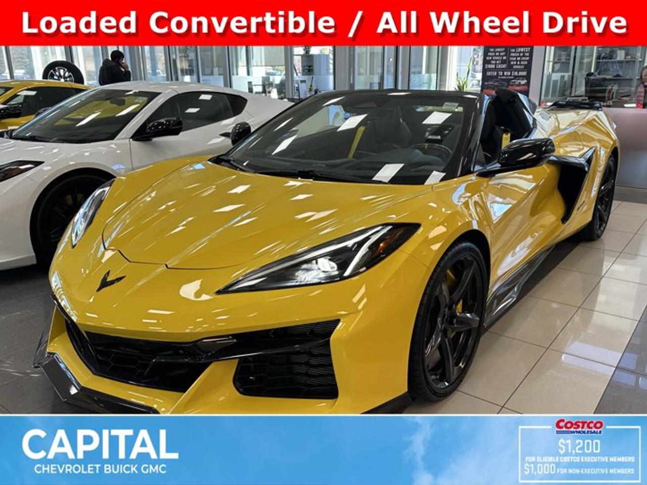 This Chevrolet Corvette delivers a Gas V8 6.2L/ engine powering this Automatic transmission. YELLOW CUSTOM LEATHER STITCH includes seats, instrument panel, doors and console, TRIM, INTERIOR, LEVEL 2, CARBON FIBRE INSTRUMENT PANEL TRIM, CLUSTER-SURROUND AND CONSOLE/DOOR INSERTS, TRANSMISSION, 8-SPEED DUAL CLUTCH, INCLUDES MANUAL AND AUTO MODES (STD).* This Chevrolet Corvette Features the Following Options *STEALTH INTERIOR TRIM PACKAGE dark finish aluminum trim, BATTERY PROTECTION PACKAGE (12 volt battery.) , STEERING WHEEL, CARBON FIBRE AND SUEDED MICROFIBRE-WRAPPED, SEAT BELT COLOUR, YELLOW, LPO, FLOOR MATS, PREMIUM CARPETED with car silhouette logo, Genuine Corvette Accessory, LPO, DARK STEALTH CROSSED FLAGS EMBLEM, FRONT Genuine Corvette Accessory, LPO, BLACK WHEEL LOCKS Genuine Corvette Accessory, LPO, BLACK LUG NUTS Genuine Corvette Accessory, FRONT LIFT ADJUSTABLE HEIGHT WITH MEMORY includes (TR7) automatic headlamp levelling system, EXHAUST TIPS, BLACK.* Stop By Today *A short visit to Capital Chevrolet Buick GMC Inc. located at 13103 Lake Fraser Drive SE, Calgary, AB T2J 3H5 can get you a tried-and-true Corvette today!