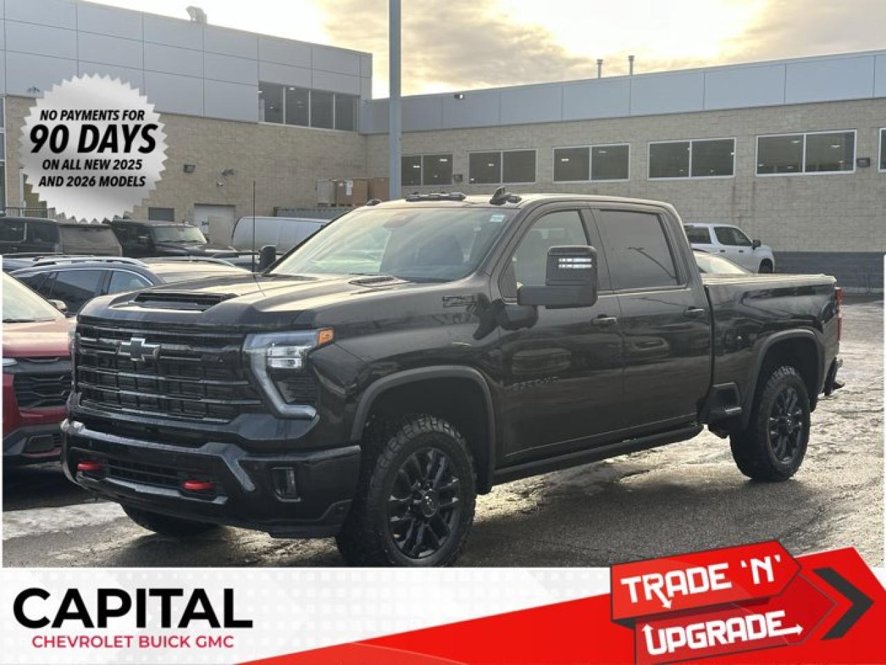 This Chevrolet Silverado 3500HD delivers a Turbocharged Diesel V8 6.6L/403 engine powering this Automatic transmission. Z71 OFF-ROAD PACKAGE includes (Z71) Off-Road suspension with off-road tuned twin tube Rancho shocks, (JHD) Hill Descent Control and (NZZ) skid plates (transfer case and oil pan) 4X4 decals on bed are replaced with Z71 fender badge., TRANSMISSION, 10-SPEED AUTOMATIC, TECHNOLOGY PACKAGE includes (DRZ) Rear Camera Mirror and (UV6) 15 Diagonal Head-Up Display.*This Chevrolet Silverado 3500HD Comes Equipped with These Options *SAFETY PACKAGE includes (UD5) Front and Rear Park Assist, (UKV) Trailer Side Blind Zone Alert, (UFG) Rear Cross Traffic Alert, (UV2) HD Surround Vision, (UVN) Bed View Camera and (TRG) Trailer Camera Provisions Includes (HS1) Safety Alert Seat.), LTZ CONVENIENCE PACKAGE includes (A50) bucket seats with (D07) centre console, (KQV) heated and ventilated front seats, (QT6) power up/down tailgate, (UF2) bed LED cargo area lighting, (UBC) USB Ports, (UQA) Bose Premium Audio System and (K4C) Wireless Charging, LPO, HITCH PACKAGE Gooseneck ball and chain tiedown kit with case, (dealer-installed), HEAVY DUTY FRONT SPRING/CAMPER PACKAGE Note: If ordered for Camper usage, recommend ordering (UY2) Trailering wiring provisions, GOOSENECK / 5TH WHEEL PREP PACKAGE -- Hitch platform to accept Gooseneck or 5th Wheel hitch. Includes hitch platform with tray to accept ball, stamped bed holes with removable caps installed and bed mounted 7-pin trailer harness (similar to UY2 harness). (Includes (CGN) Chevytec spray-on bedliner.) , REAR AXLE, 3.42 RATIO, LTZ PREFERRED EQUIPMENT GROUP includes standard equipment, LPO, ALL-WEATHER FLOOR LINERS, 1ST AND 2ND ROWS (includes Z71 logo on front mats), LAMPS, SMOKED AMBER ROOF MARKER, (LED), HIGH IDLE SWITCH.* Visit Us Today *Stop by Capital Chevrolet Buick GMC Inc. located at 13103 Lake Fraser Drive SE, Calgary, AB T2J 3H5 for a quick visit and a great vehicle!