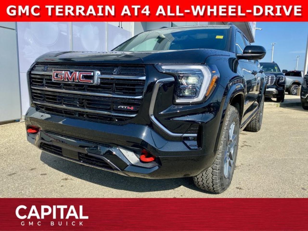 Take a look at the NEW 2026 GMC Terrain AT4... Fully equipped with all the options like Convenience Package III, Technology Package II, Heated and Cooled Seats, Heated Steering, Heated Rear Seats, Rear Streaming Camera Mirror, 360 CAM, Heated Wiper Park, Wireless Charger, Trailering Package and so much more... Dont wait CALL NOWAsk for the Internet Department for more information or book your test drive today! Text 825-445-0521 for fast answers at your fingertips!AMVIC Licensed Dealer - Licence Number B1044900Disclaimer: All prices are plus taxes and include all cash credits and loyalties. See dealer for details. AMVIC Licensed Dealer # B1044900