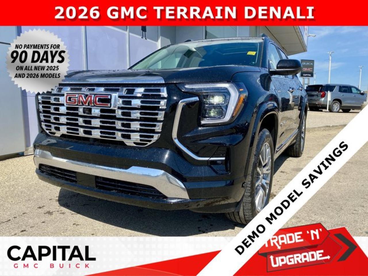 ALL-NEW 2026 GMC Terrain DENALI! It is fully loaded with Heated and Cooled Leather Seats, 360 CAM, Handsfree Liftgate, Heated Rear Seats, Remote Start, Rear Camera Mirror, Power Sunroof, Heated Steering, and so much more... Call now!!Ask for the Internet Department for more information or book your test drive today! Text 825-445-0521 for fast answers at your fingertips!AMVIC Licensed Dealer - Licence Number B1044900Disclaimer: All prices are plus taxes and include all cash credits and loyalties. See dealer for details. AMVIC Licensed Dealer # B1044900
