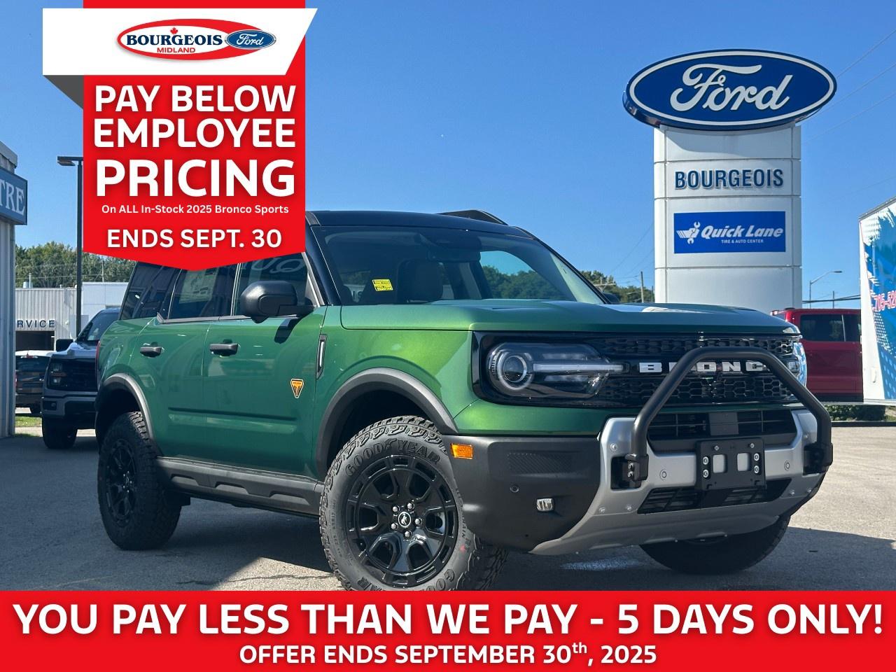 New 2025 Ford Bronco Sport Badlands 4x4 for sale in Midland, ON